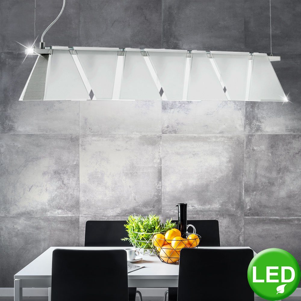 etc-shop LED Pendelleuchte, Leuchtmittel inklusive, Warmweiß, LED 13,3 Watt Hänge Lampe Glas satiniert Pendel Leuchte Wohnzimer