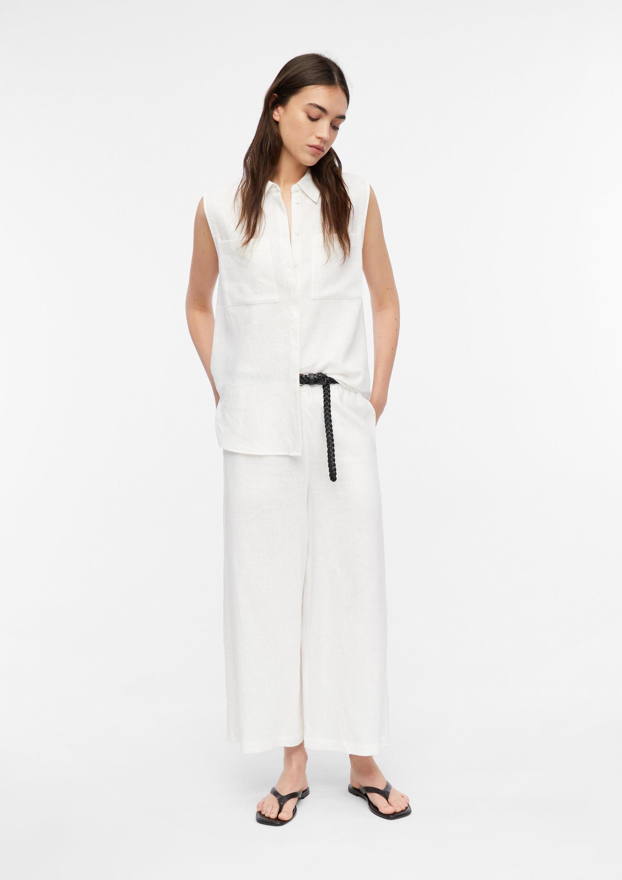 comma 7/8-Hose Hose Culotte aus Leinenmix mit Elastikbund