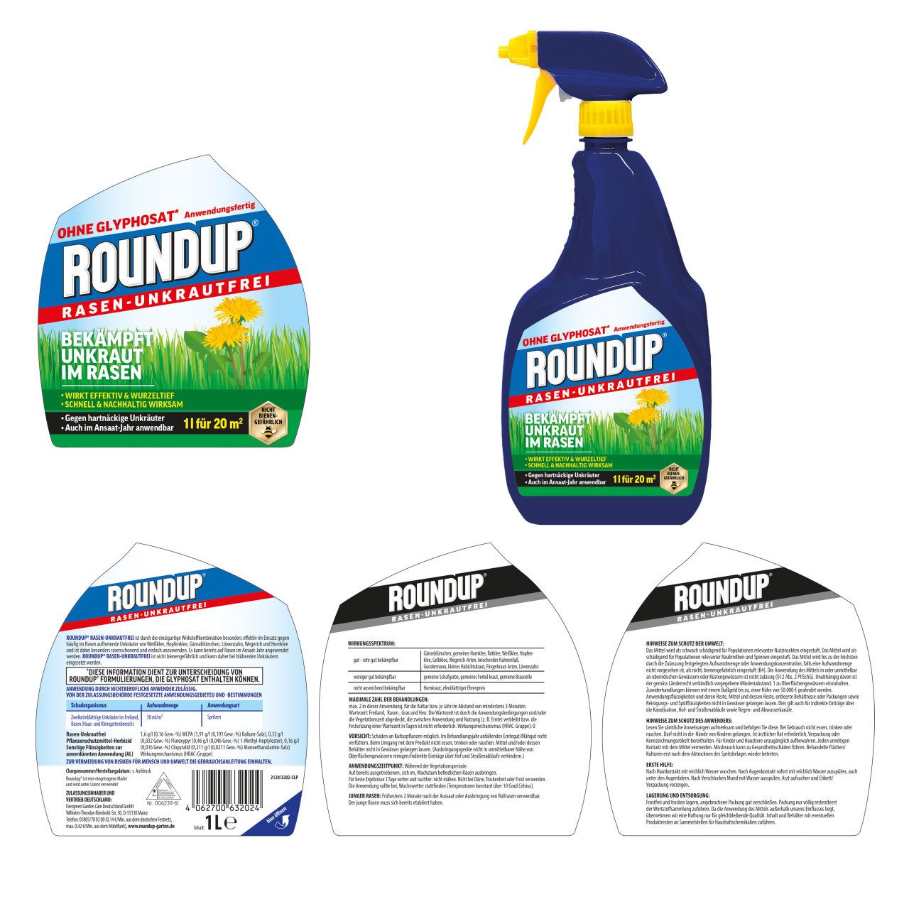 Thumbnail - ROUNDUP Pflanzen-Pilzfrei Roundup Rasen-Unkrautfrei AF 1 L