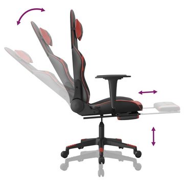 vidaXL Bürostuhl Gaming-Stuhl mit Fußstütze Schwarz und Weinrot Kunstleder Home Office
