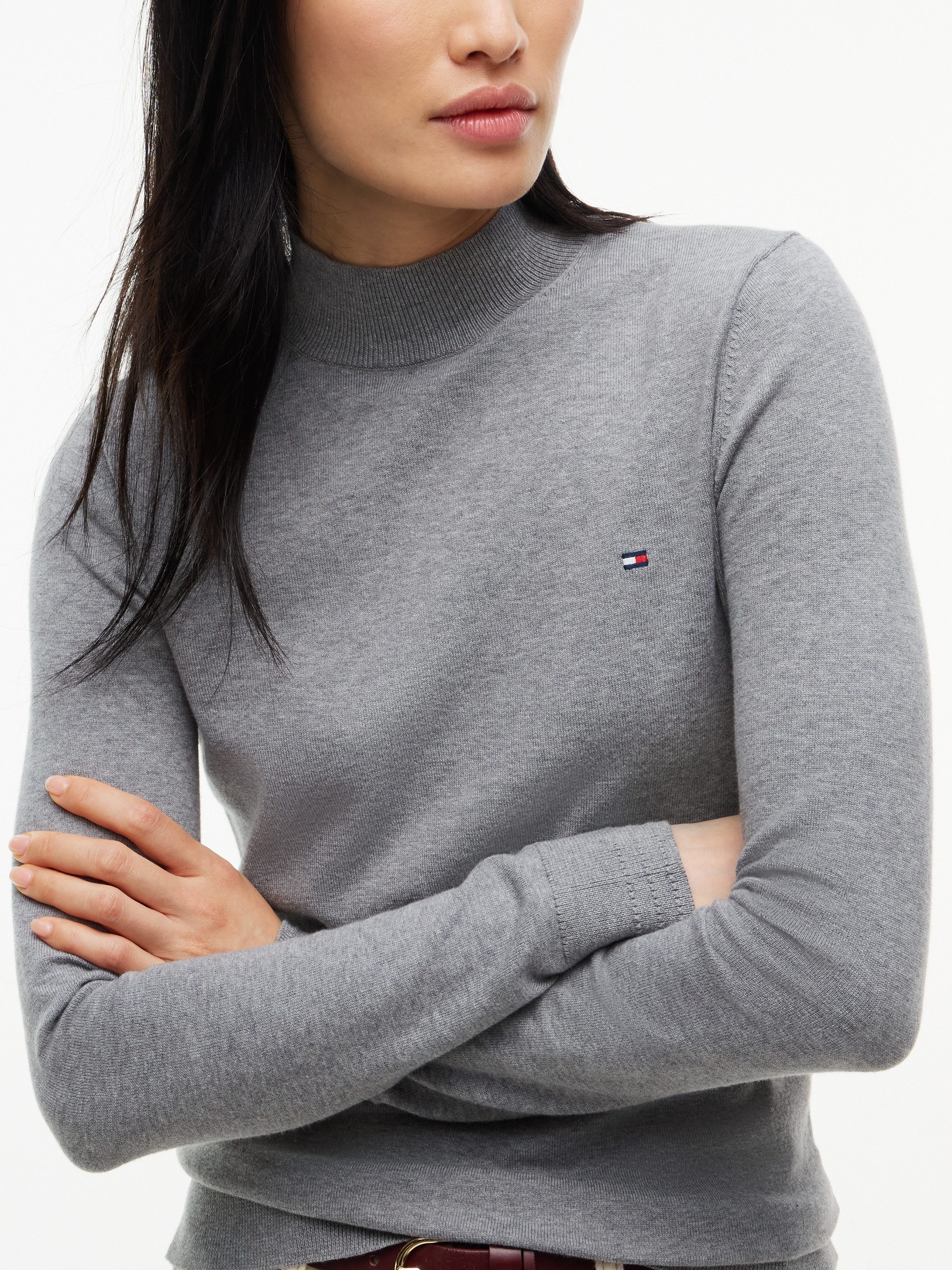 Tommy Hilfiger Strickpullover COTTON JERSEY SLIM MK-NK SWT Baumwollmischung, slim fit – Bild 2 von 5