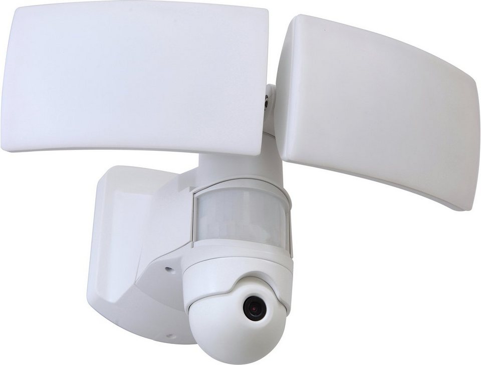 LUTEC LED Außen-Wandleuchte LIBRA HD 6324-CAM WH, Bewegungsmelder, LED fest  integriert, Neutralweiß