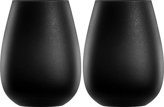Eisch Germany Becher KAYA BLACK, 2-tlg., Kristallglas, in Handarbeit Schiefer- Glasur 550 ml, 2-teilig, Made in Germany