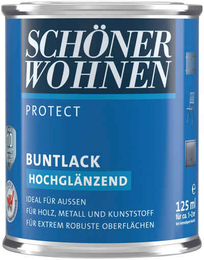 SCHÖNER WOHNEN FARBE Lack Protect, 125 ml, erdbraun, hochglänzend, ideal für außen