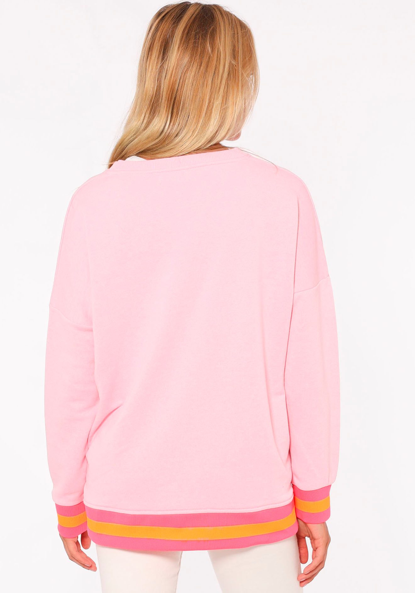 Zwillingsherz Sweatshirt Dana Neon-Bündchen, V-Ausschnitt, Langarm, günstig online kaufen