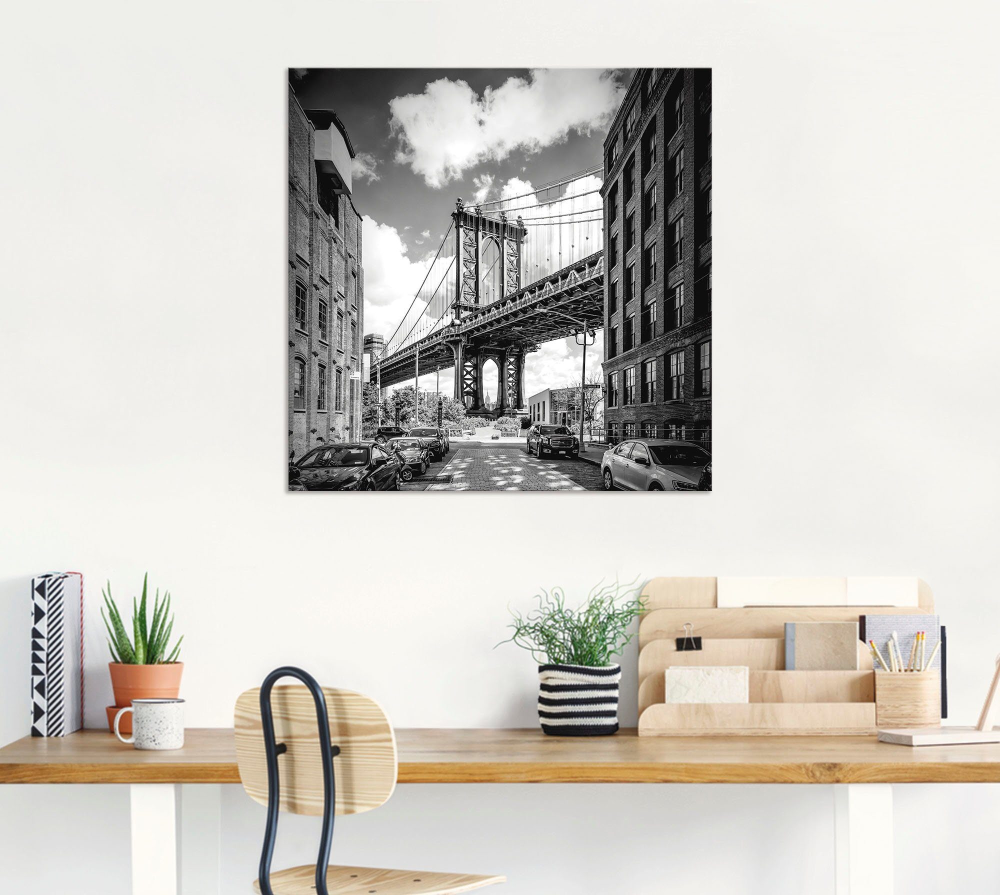 Bridge, als Amerika St), Alubild, Wandaufkleber Größen versch. York in City oder Wandbild Poster Manhattan (1 New Artland Leinwandbild,