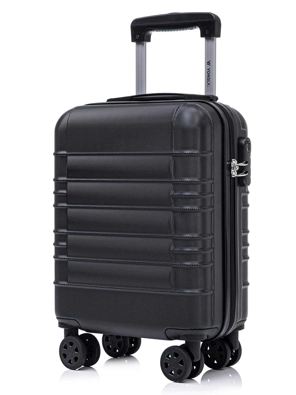 YONSLY Hartschalen-Trolley Hartschalen-Reisekoffer Trolley mit 4 Rollen und Zahlenschloss, 4 Rollen, leicht, robust und komfortabel für Kurztrip bis Urlaubsreise
