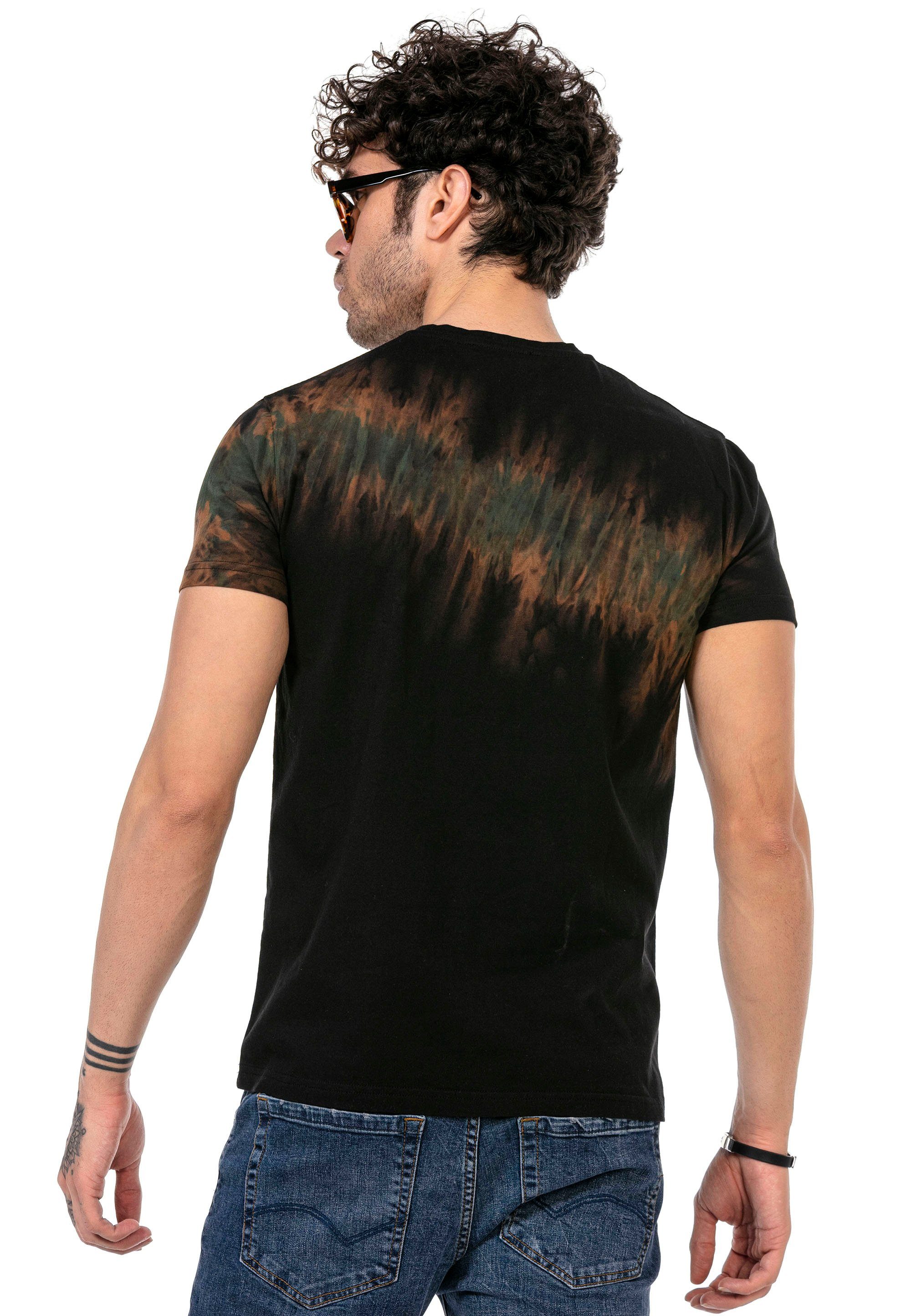 RedBridge T-Shirt Surprise trendigem in Batik-Design schwarz