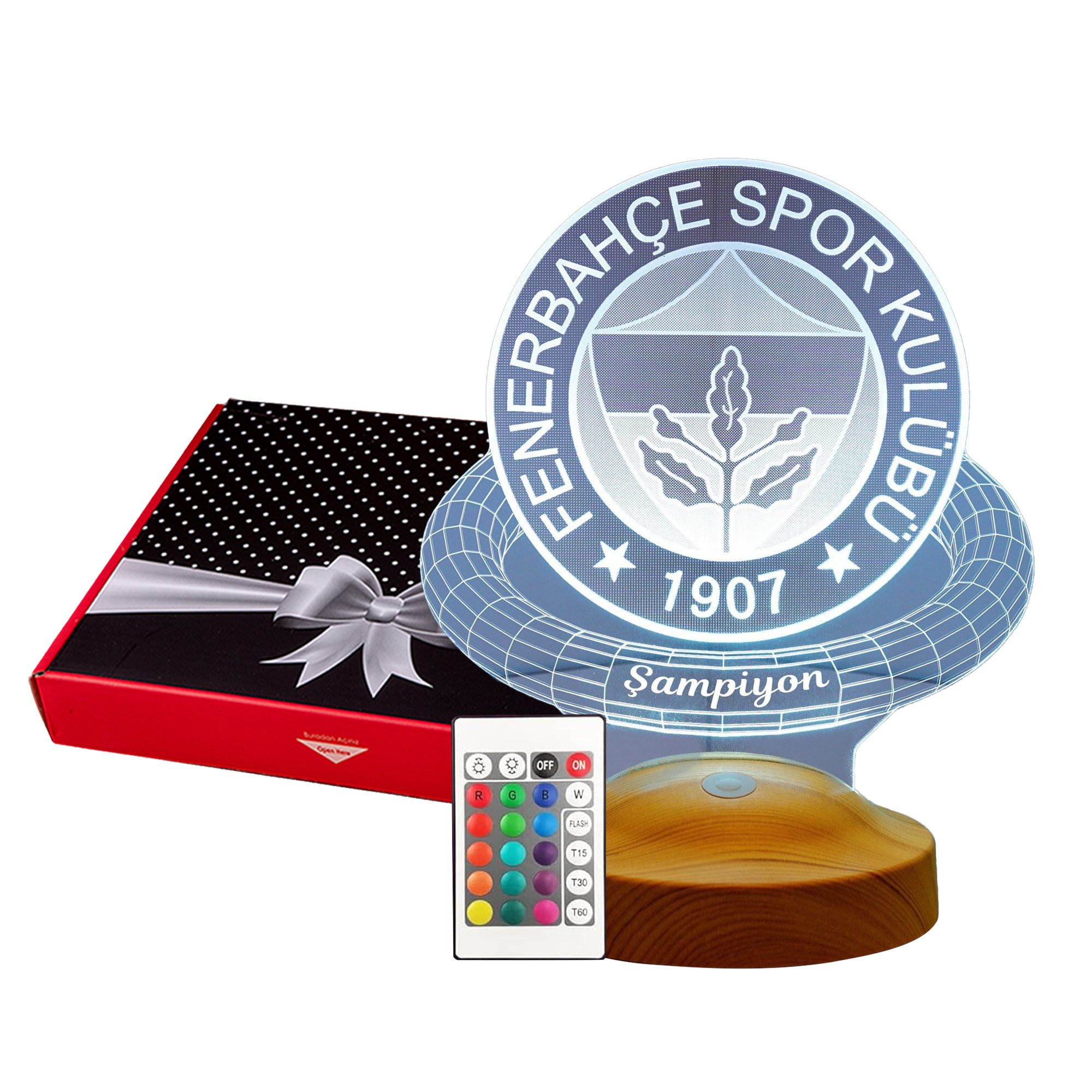 Geschenkelampe LED Nachttischlampe Fenerbahce Fanartikel 3D günstig online kaufen