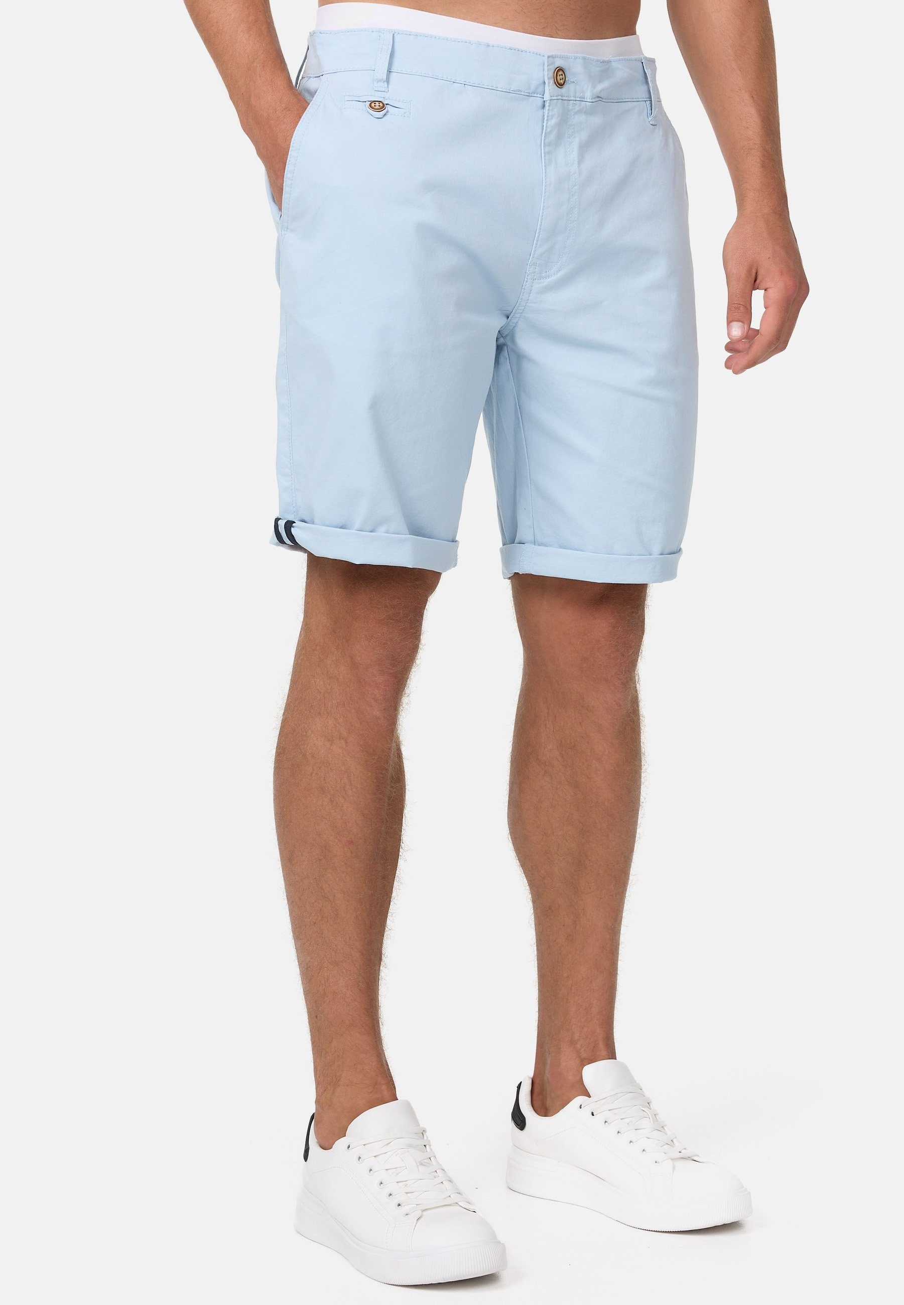 Indicode Chinoshorts Herren Creel Chino Shorts Herrenshorts aus elastischer Baumwoll-Qualität