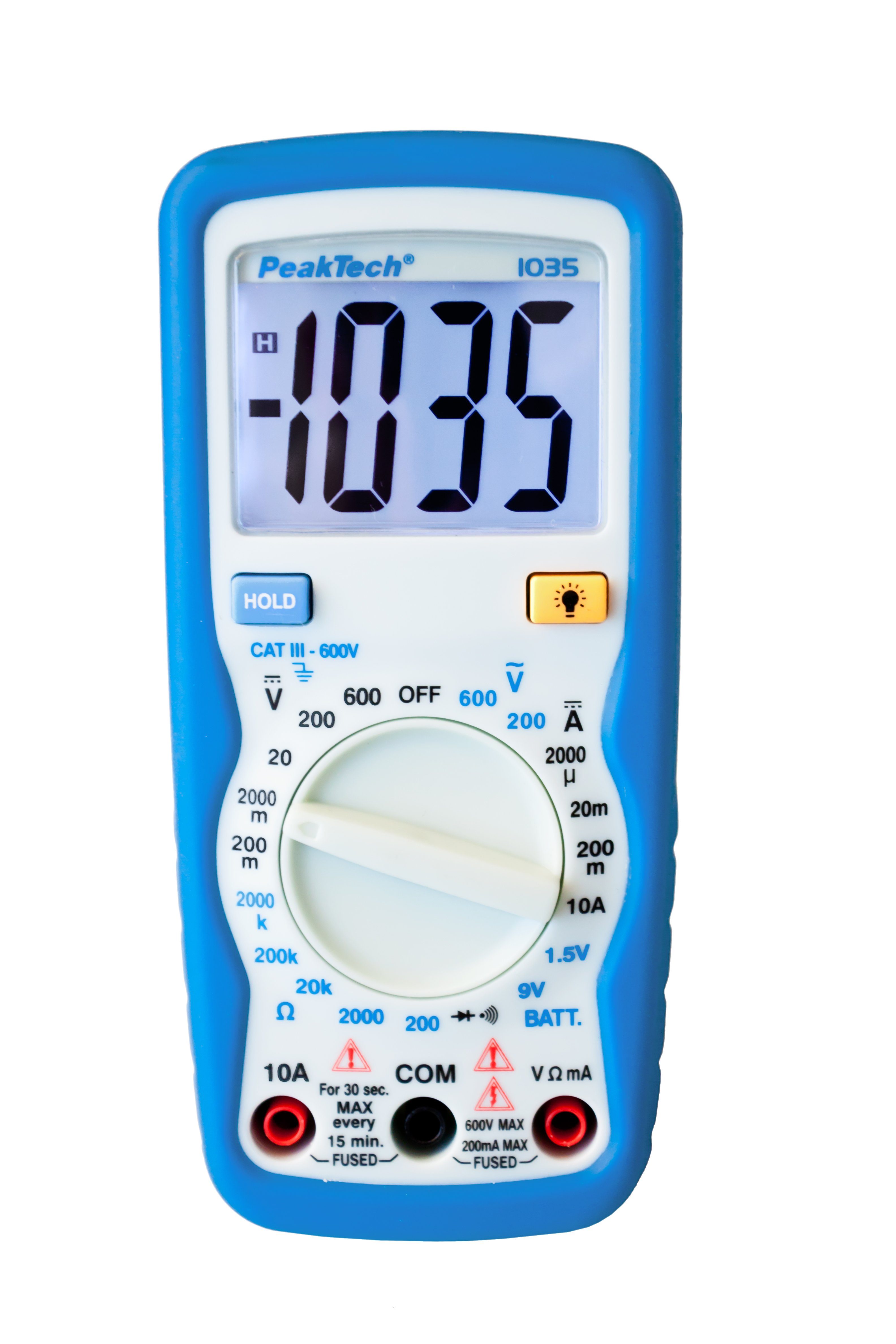 PeakTech Multimeter P 1035 Digitalmultimeter ~ 2.000 Counts ~ 600V AC/DC ~ 10A DC