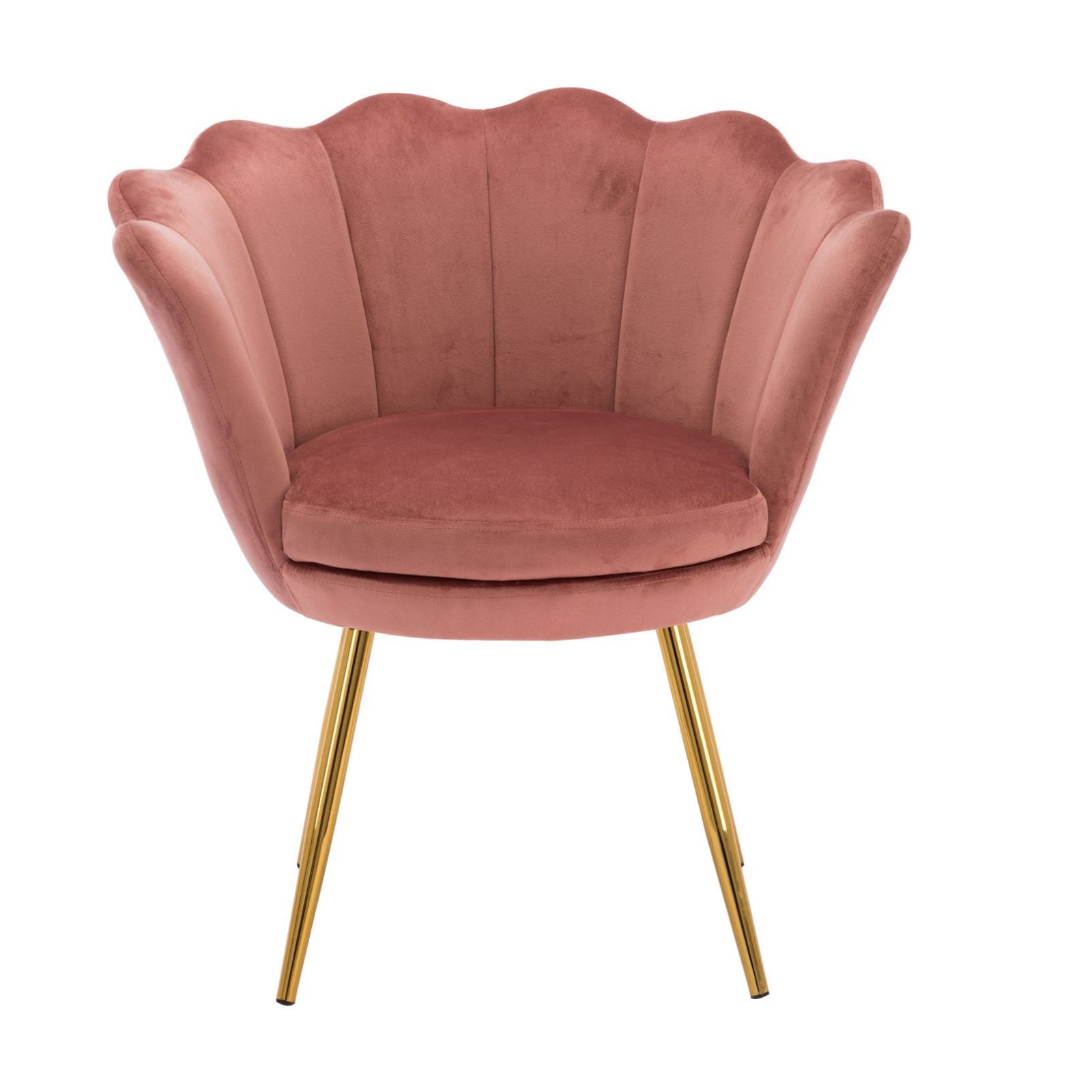 CHAIRUS Sessel Relaxsessel mit Goldfuß & Blumenform für Wohn-/Schlafzimmer (1-St), Ohrensessel, Freizeitsessel mit Kissen, Esszimmerstuhl Polsterstuhl