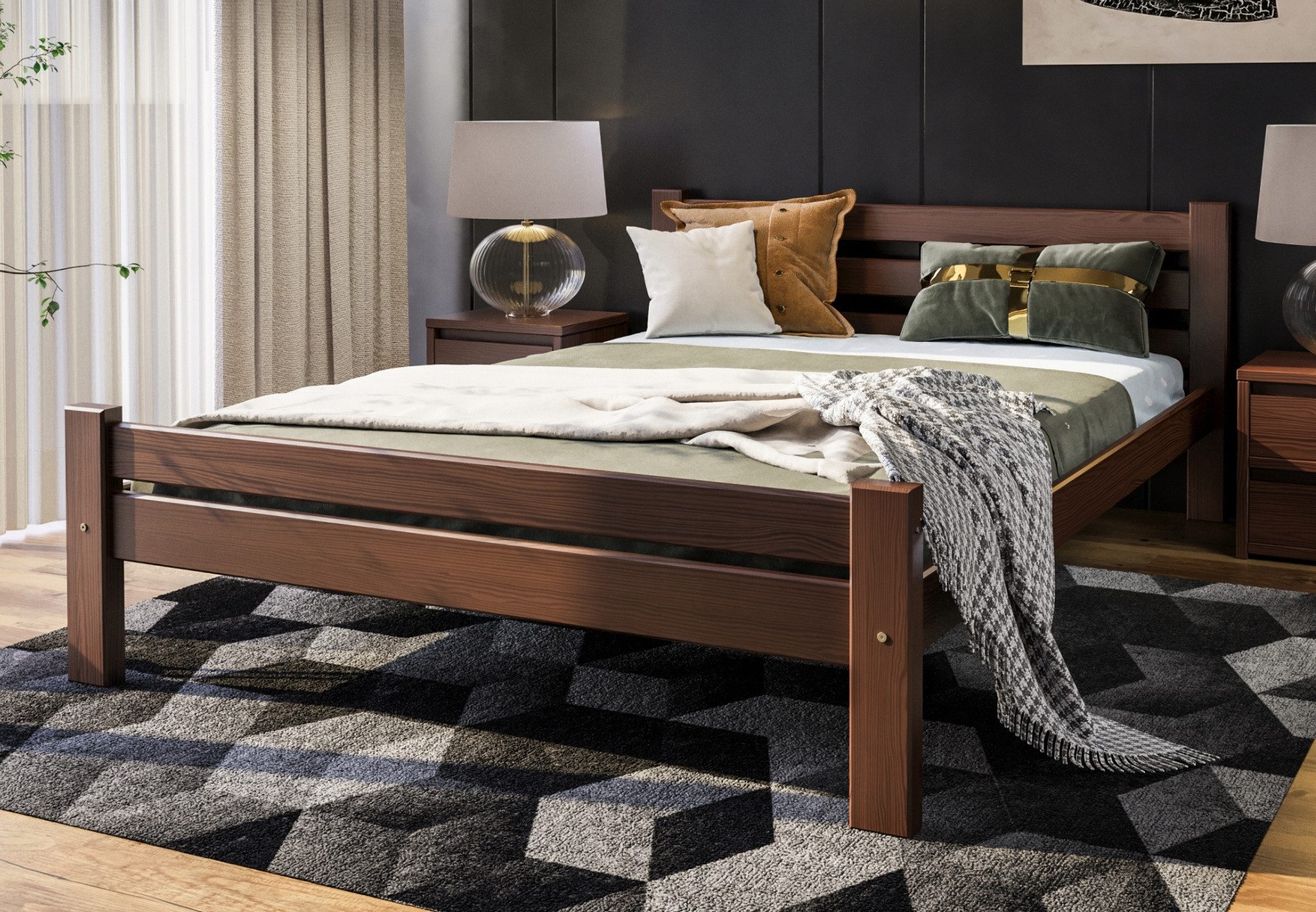 Home Collective Bettgestell Massivholzbett, Einzelbett mit dicken Beinen & günstig online kaufen