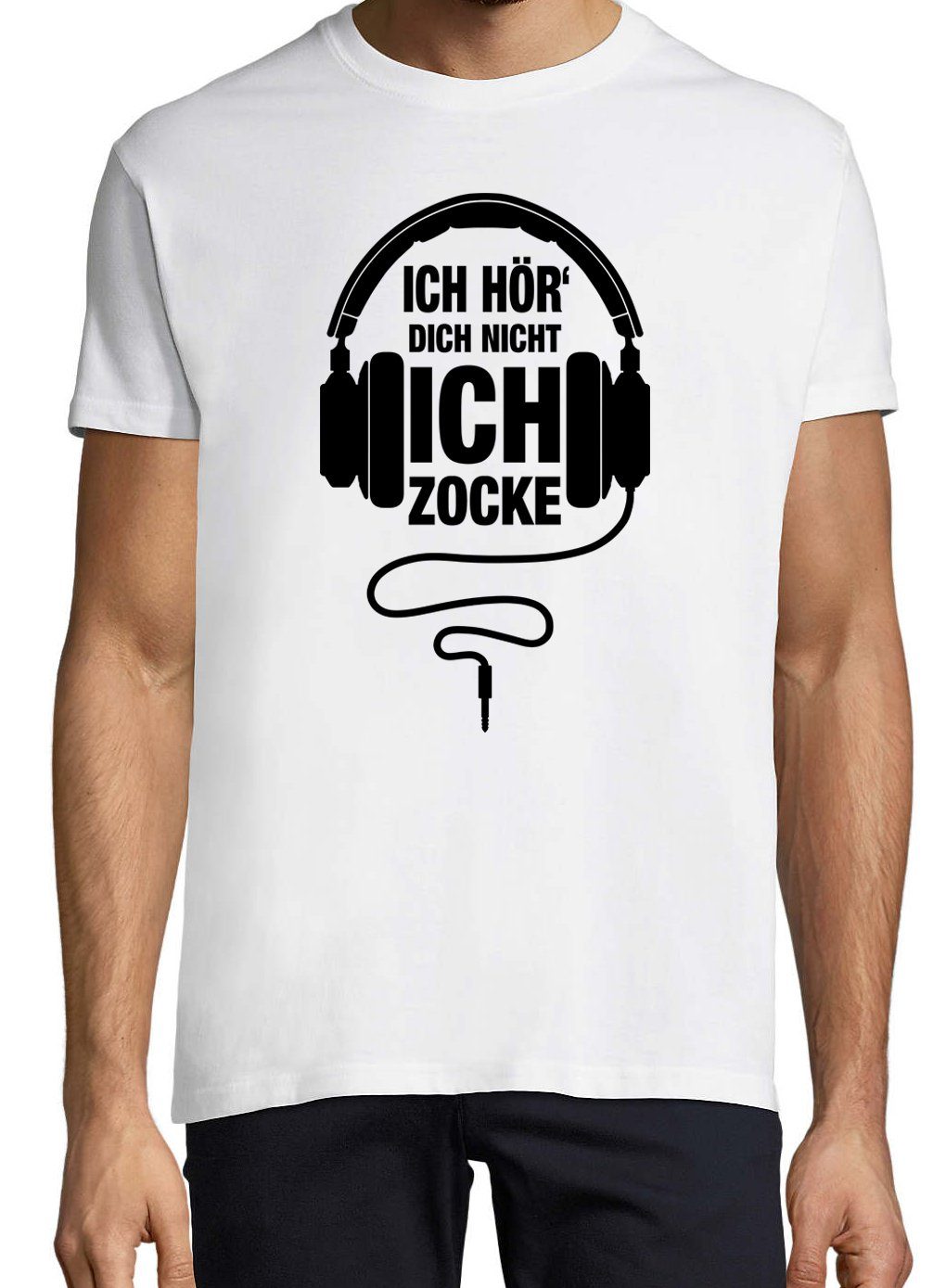 Youth Designz T-Shirt Ich Frontprint lustigem Zocker Herren Zocke mit Weiß Shirt