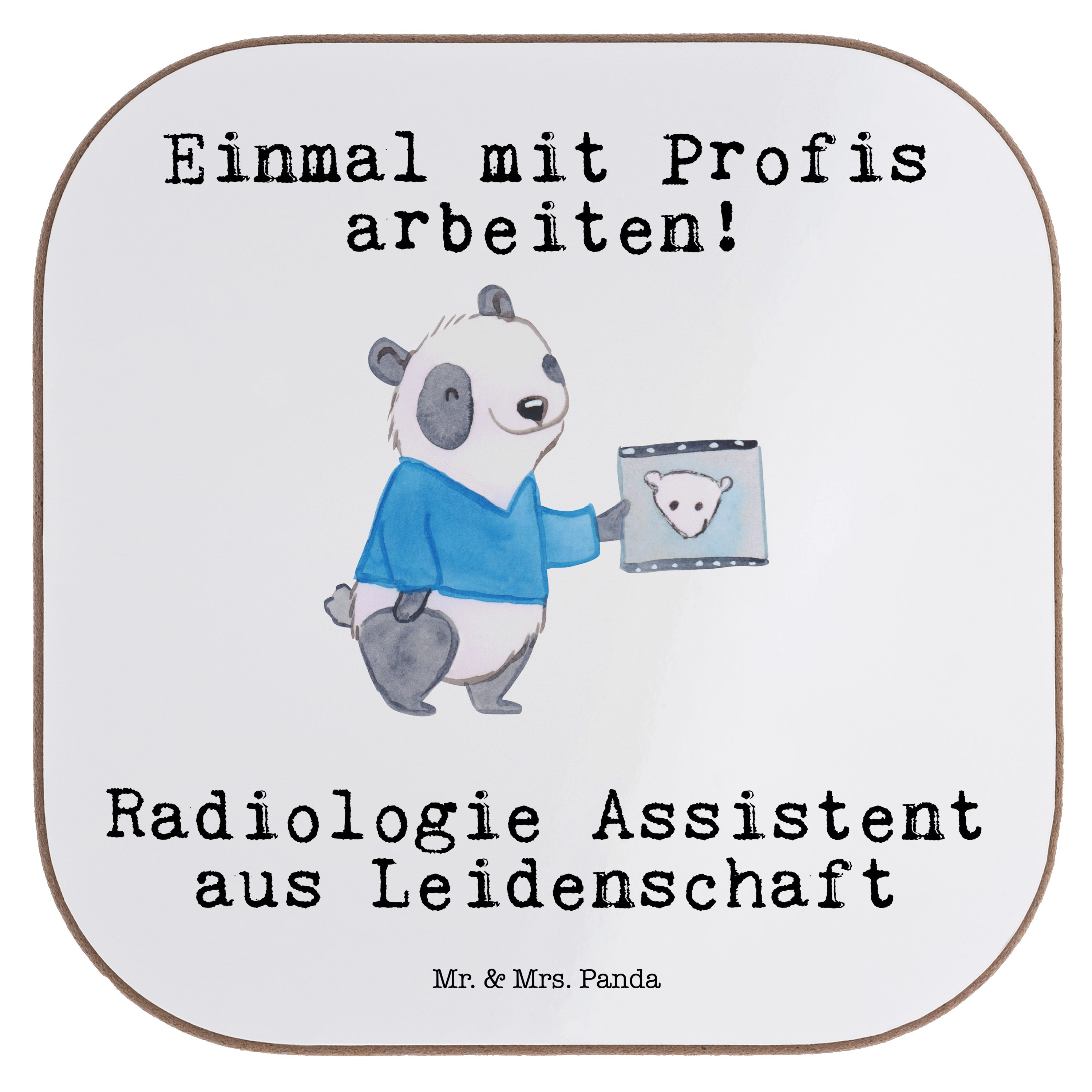 Mr. & Mrs. Panda Getränkeuntersetzer Radiologie Assistent aus Leidenschaft - Weiß - Geschenk, Dankeschön, 1-tlg.