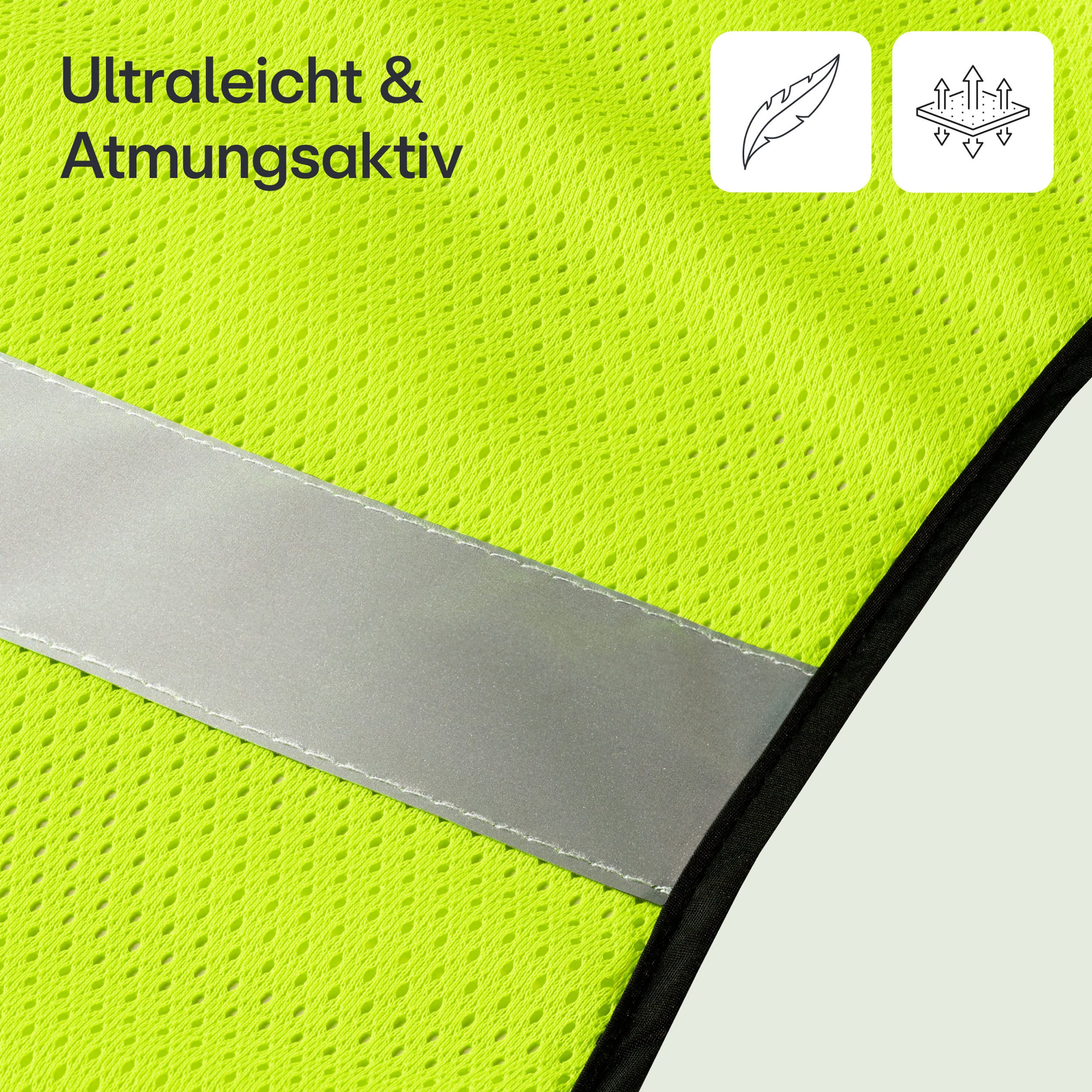 Prowiste Warnweste Reflektierende Fahrradweste - Laufweste Damen & Herren - Warnweste (Kein Set, 1-tlg., 1teilig) Warnweste für Joggen & Radfahren - Atmungsakti – Bild 5 von 5