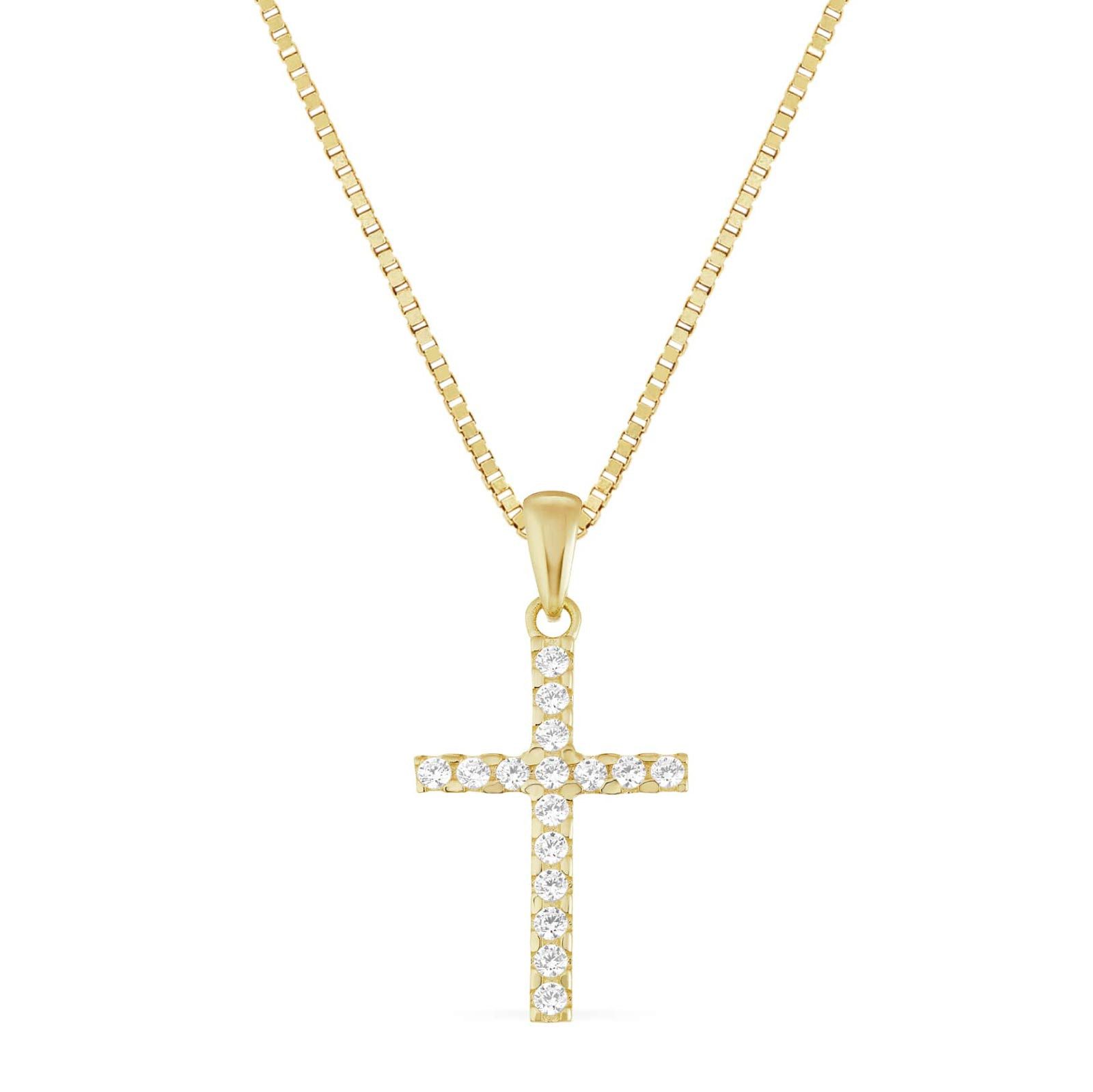 Kreuzanhänger Kreuzanhänger 585er (14-Karat) Gold Zirkonia günstig online kaufen