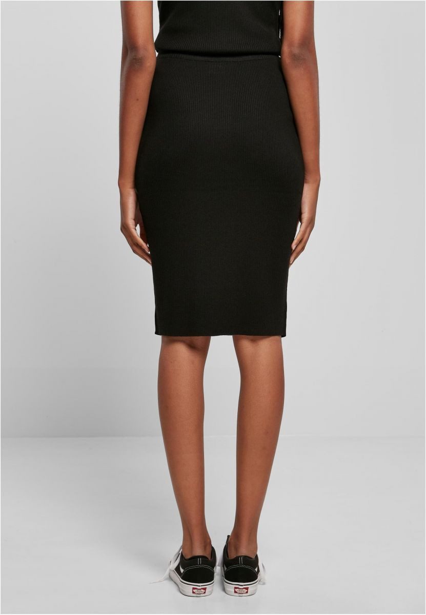 URBAN CLASSICS Sweatkleid Ladies Rib Knit Midi Skirt XS bis 5XL