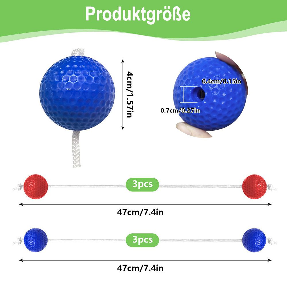 CLTYQ Spielzeug-Gartenset 6 Pairs Leitergolf Bälle, Golfpraxis Training Spo günstig online kaufen