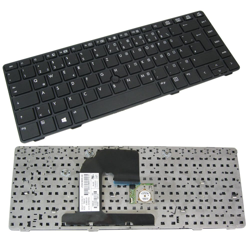 Trade-Shop Ersatz passend für HP EliteBook 8460p LQ164AW LJ428AV LG745EA LG746EA Tastatur (Tastenbelegung: Deutsch, QWERTZ / Farbe: Schwarz / mit Trackpoint)