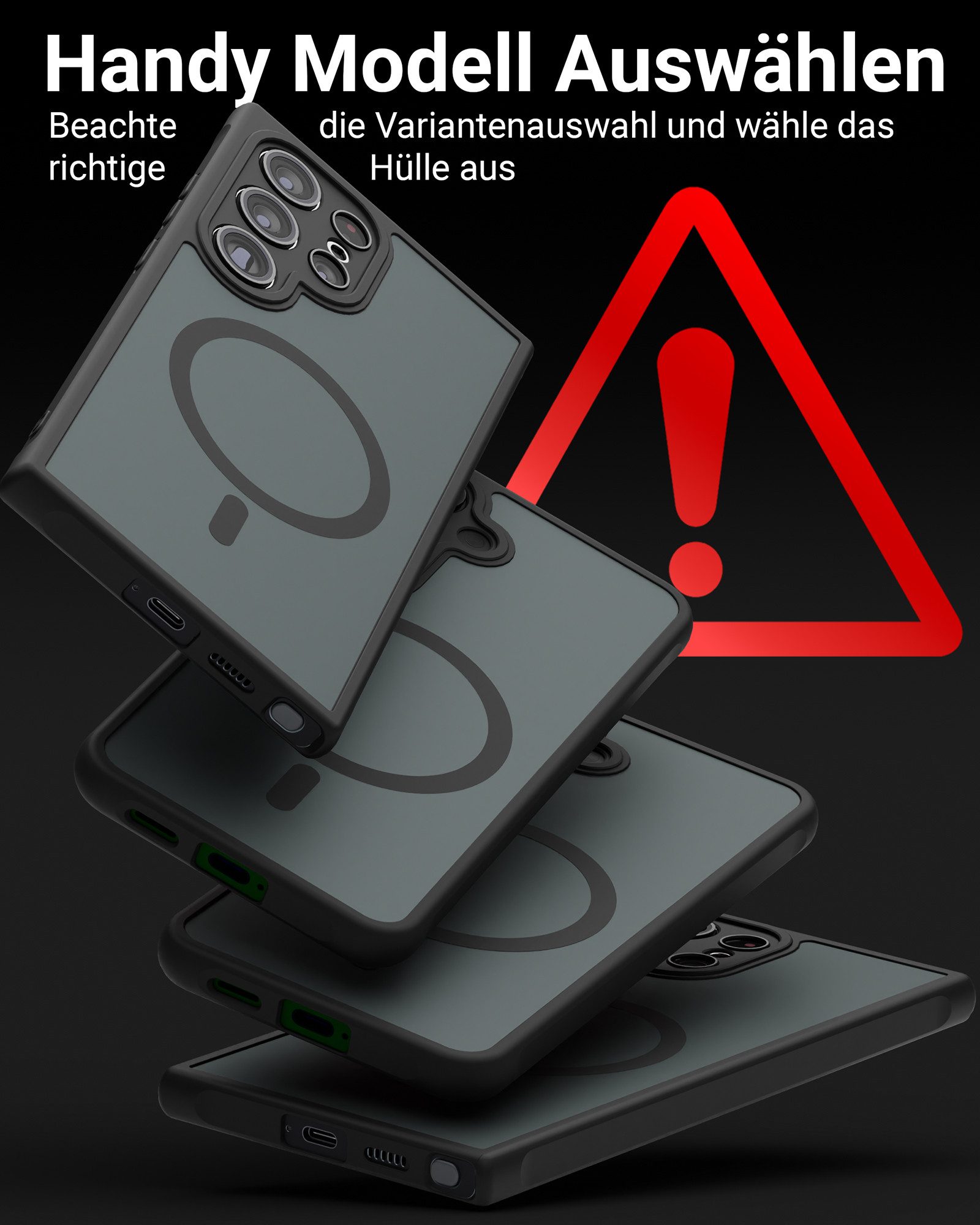 GreenHec Handyhülle Hülle Samsung S26 S25 S24 S23 S22 + Ultra FE MagSafe Case Magnet Black, Schwarz Cover Magnetische Schutz HandyHülle für Galaxy Ultra Plus EDGE