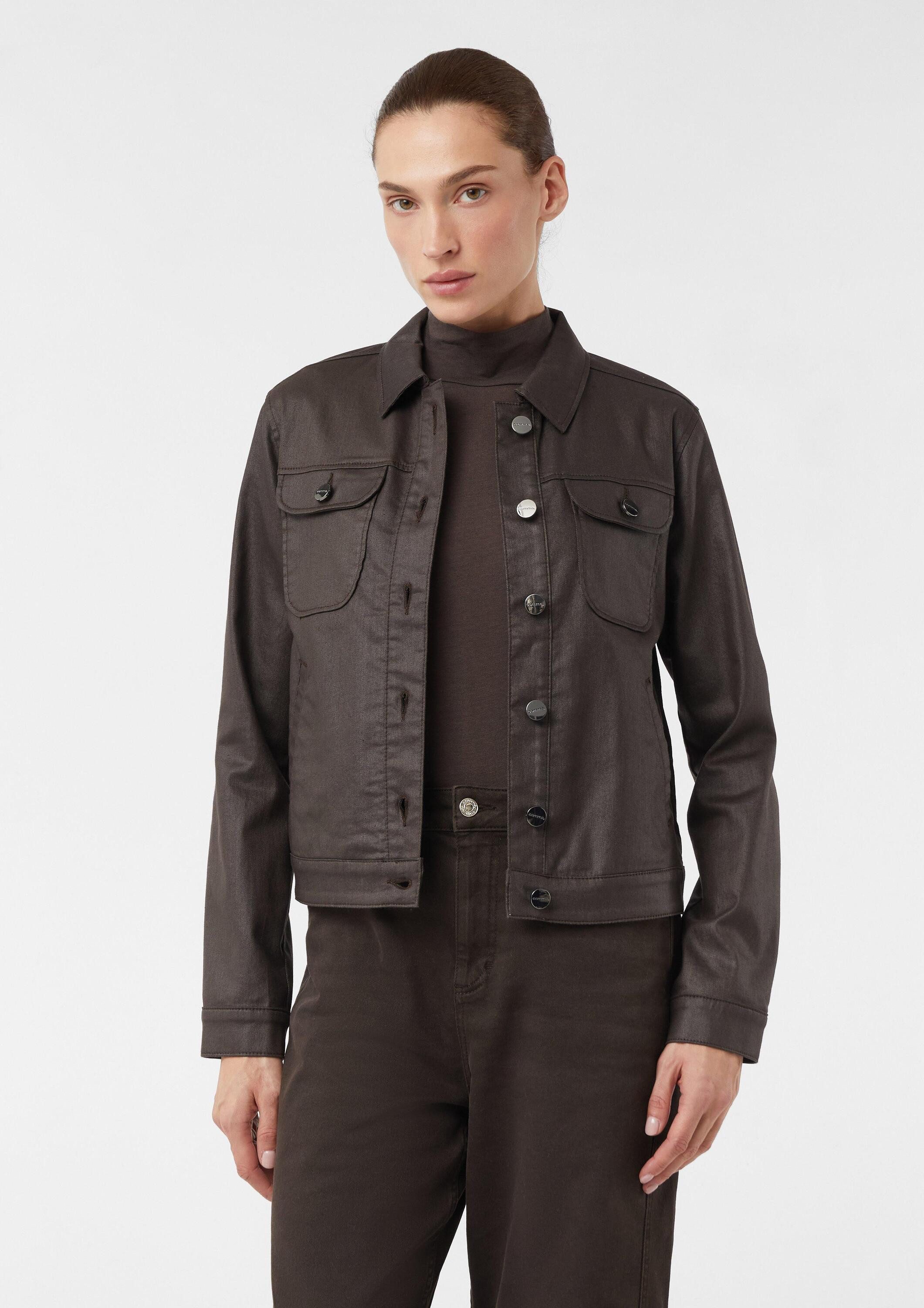 comma Funktionsjacke Indoor-Jacke Schmale sportive Jacke mit Coating