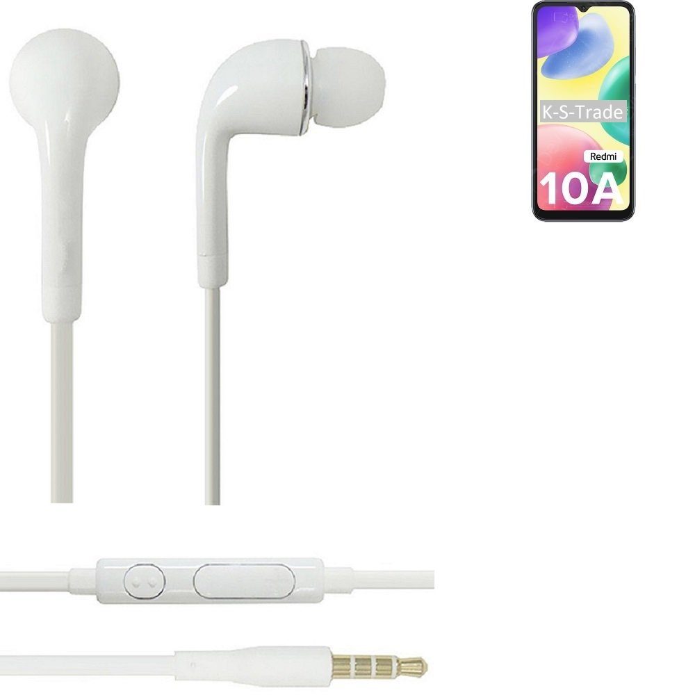 riesig K-S-Trade für Xiaomi Redmi mit u In-Ear-Kopfhörer Headset 10A Lautstärkeregler weiß (Kopfhörer Mikrofon 3,5mm)