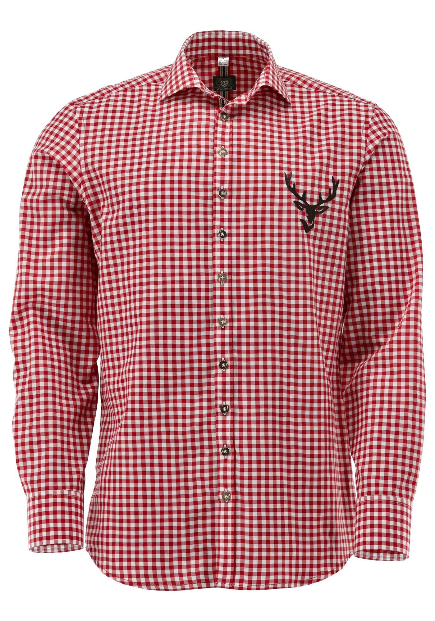 OS Trachten Trachtenhemd Lamenta Slim Fit, Haifischkragen, 1/1-Arm, Hirschd günstig online kaufen