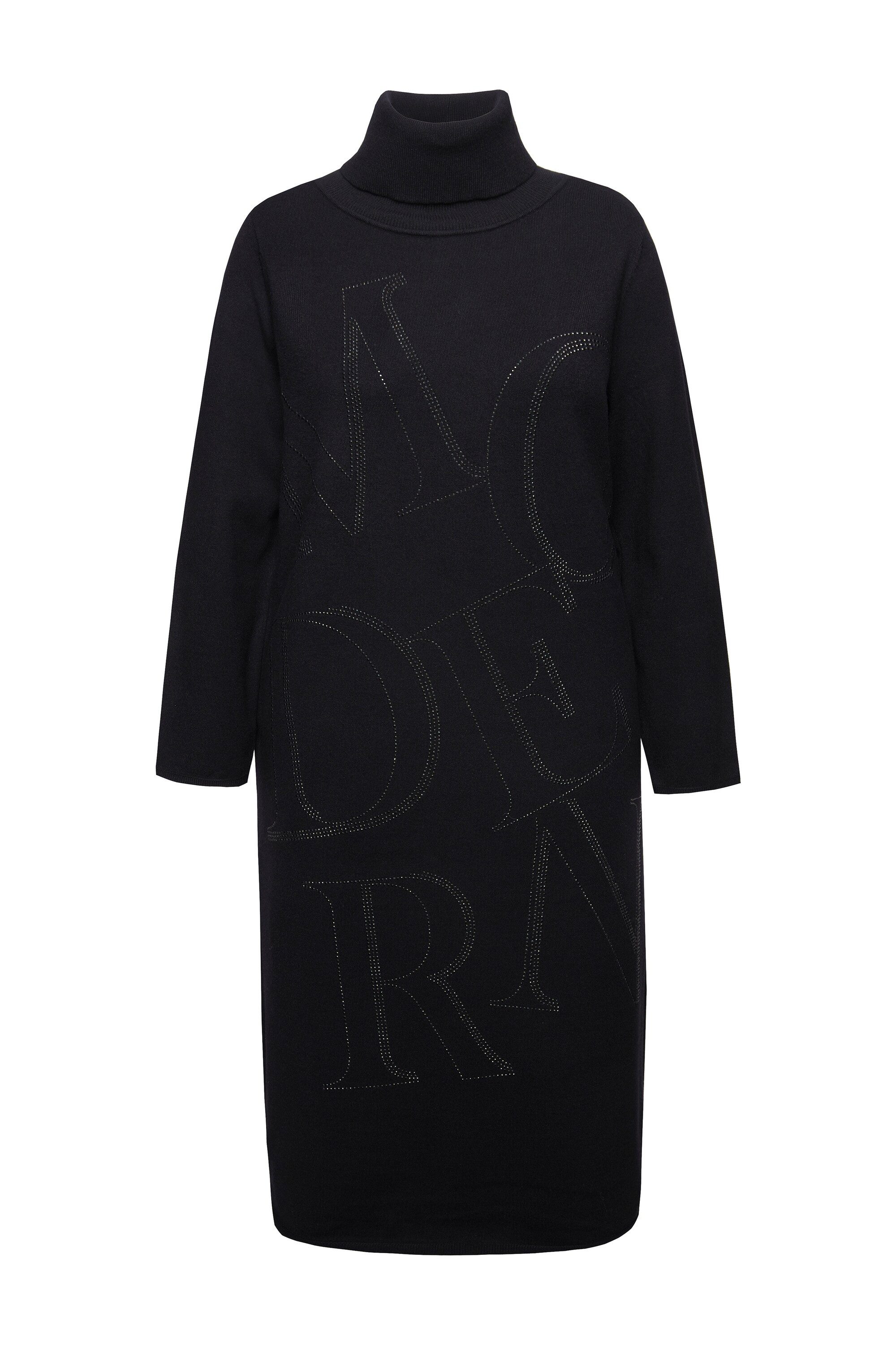 Ulla Popken Minikleid Strickkleid Buchstaben Stehkragen günstig online kaufen