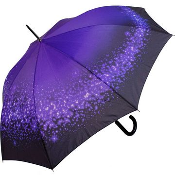 HAPPY RAIN Langregenschirm großer Damen-Regenschirm mit Auf-Automatik, ein magischer Glitzerwirbel