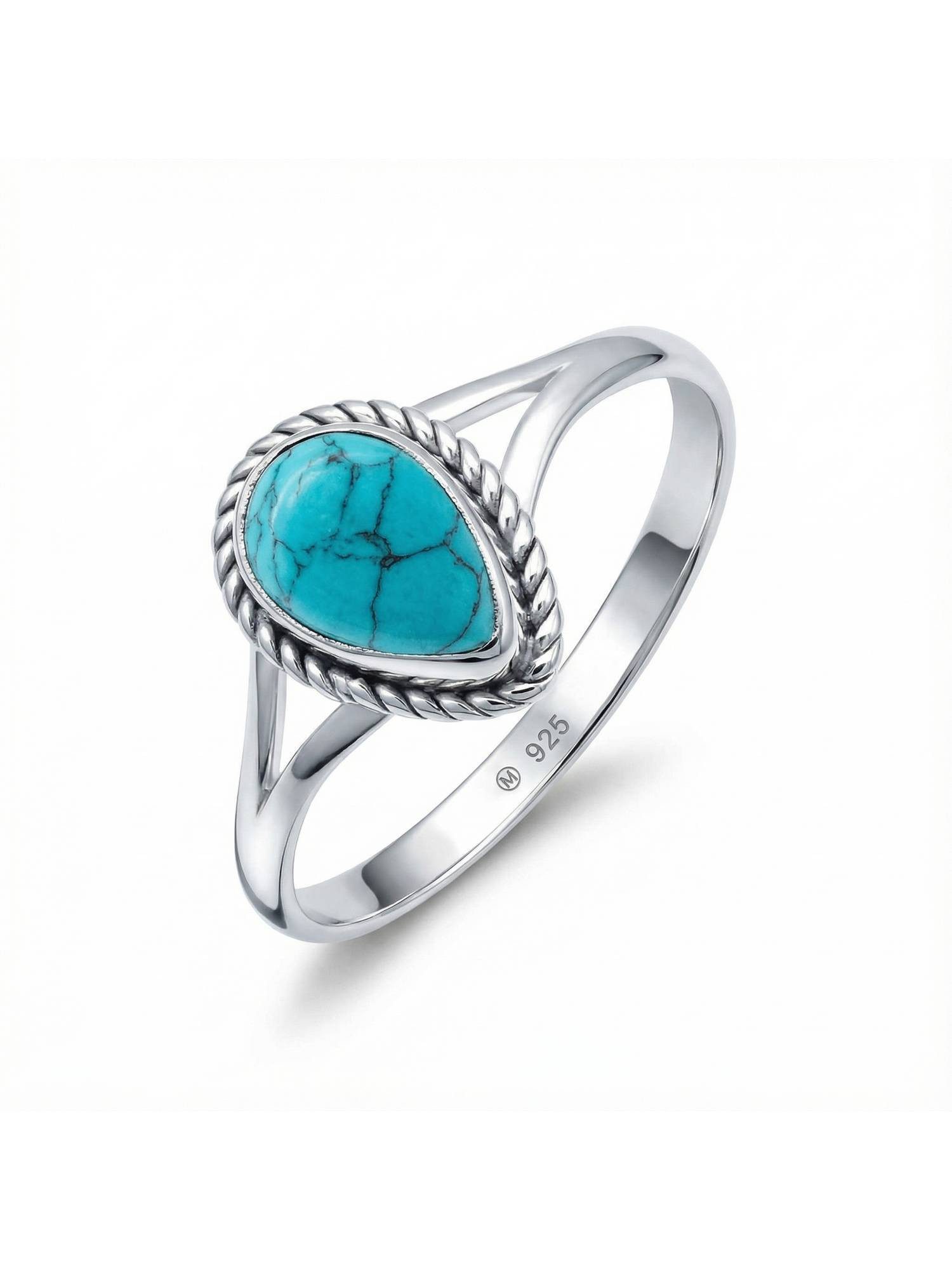 mantraroma Silberring NILA Tropfen aus 925 Silber mit Türkis (Ring mit Schm günstig online kaufen