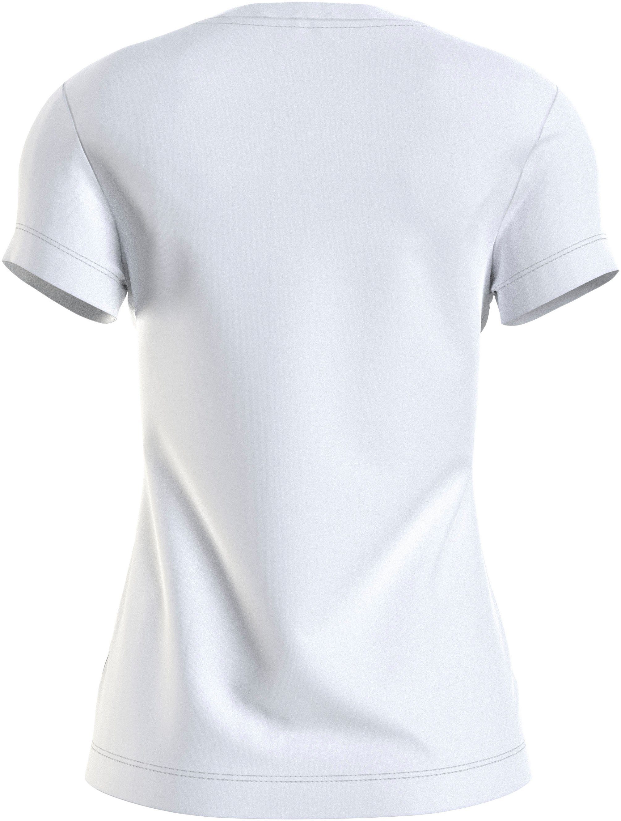 T-Shirt Klein Calvin mit Jeans Logomarkenlabel weiß