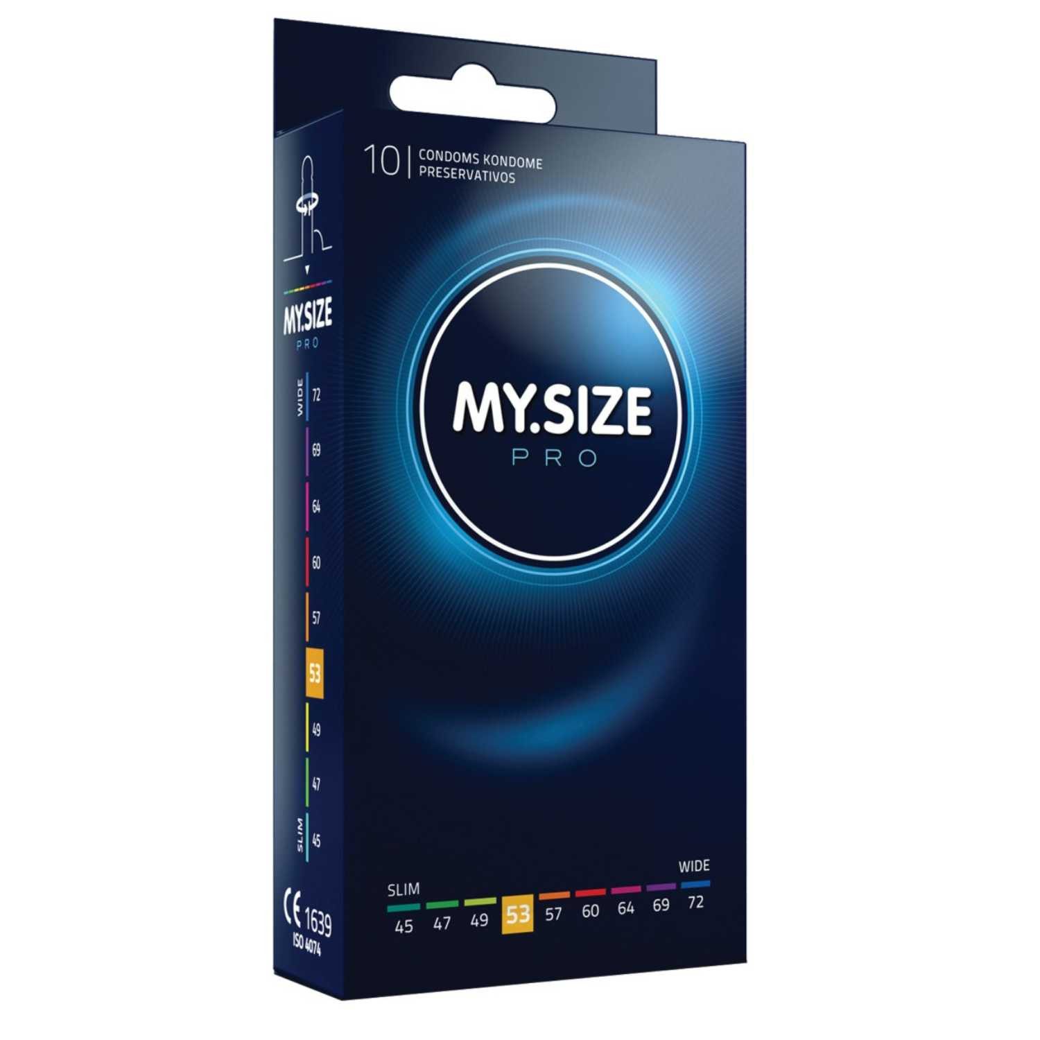 My Size pro Kondome Kondome nach Größen 10er Pack 45 47 49 53 57 60 64 69 72