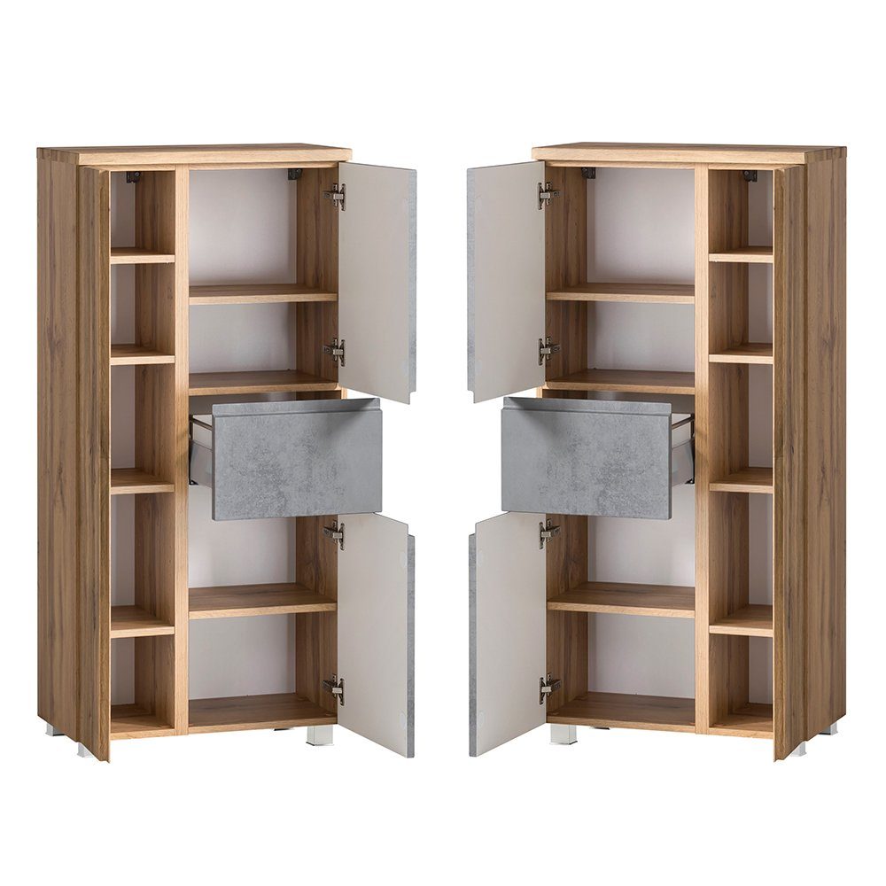 Lomadox Midischrank VASTO-03-CONCRETE 65cm Midischrank mit günstig online kaufen
