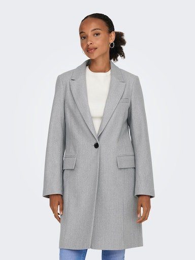 [Weniger als die Hälfte! Kostenloser Versand] ONLY Langmantel ONLNANCY LIFE COAT OTW Grey Melange Light CC