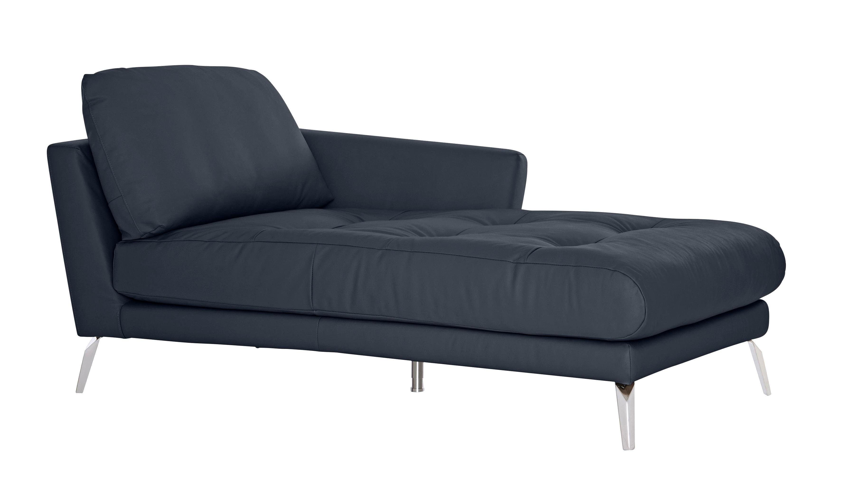 glänzend Chrom Füße mit W.SCHILLIG Sitz, im Heftung Chaiselongue dekorativer softy,