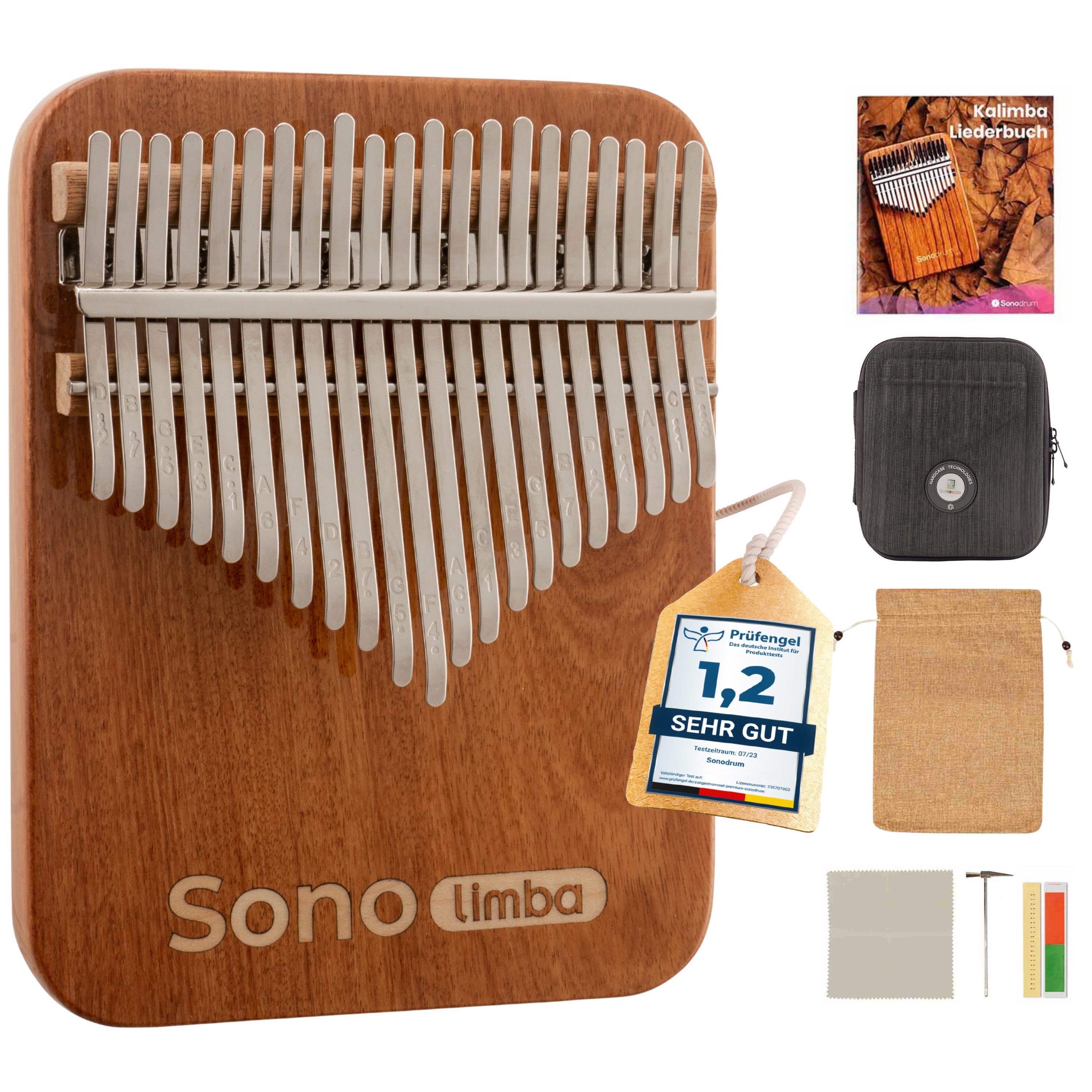 Sonodrum Kalimba "Sonolimba" aus Korallenholz im Set, C-Dur, 17 o. 21 Tasten