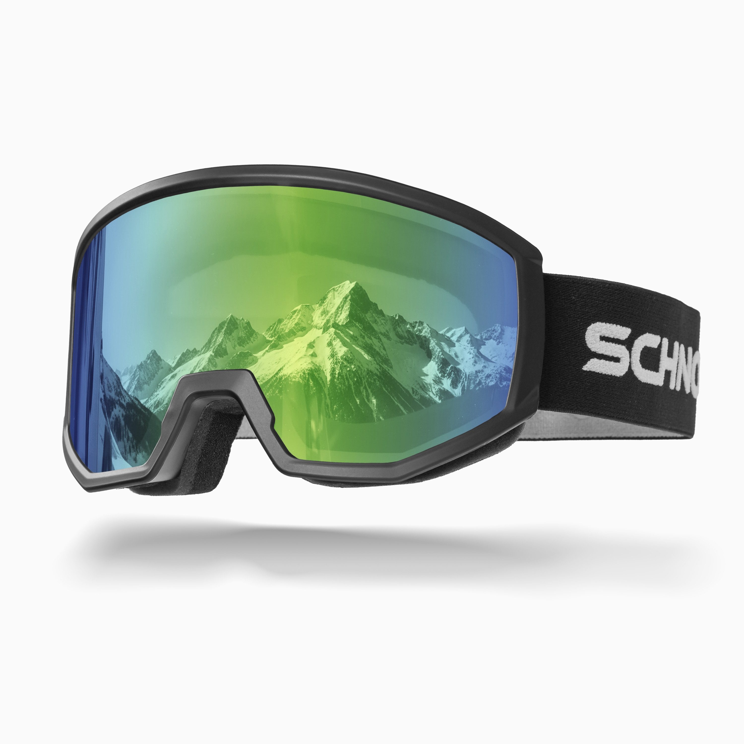 SCHNORR Sportbrille Schnorr Skibrille Luchs Grün (S3), Full REVO, Anti-Fog, UV400, (1-St), Full REVO-Beschichtung Grün (S3)