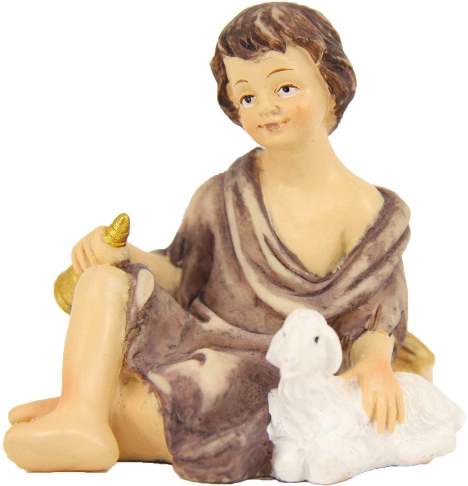 FADEDA Krippenfigur FADEDA JOK: Schäfer sitzend mit Horn, Höhe in cm: 10