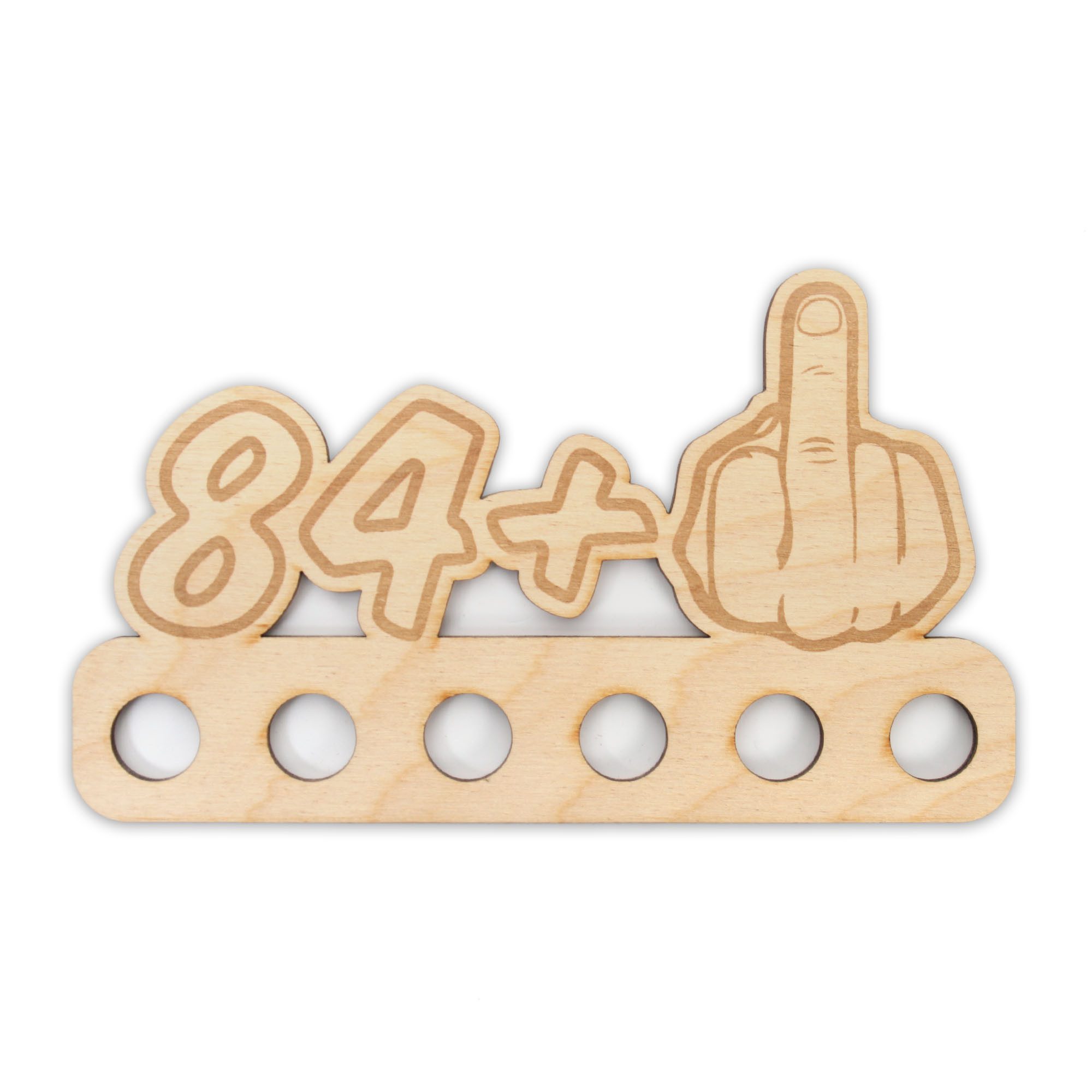 Kreative Feder Glückwunschkarte Geldgeschenk zum 16. - 85. Geburtstag für Männer, Origineller Wunscherfüller „Mittelfinger" aus Holz für Geldscheine