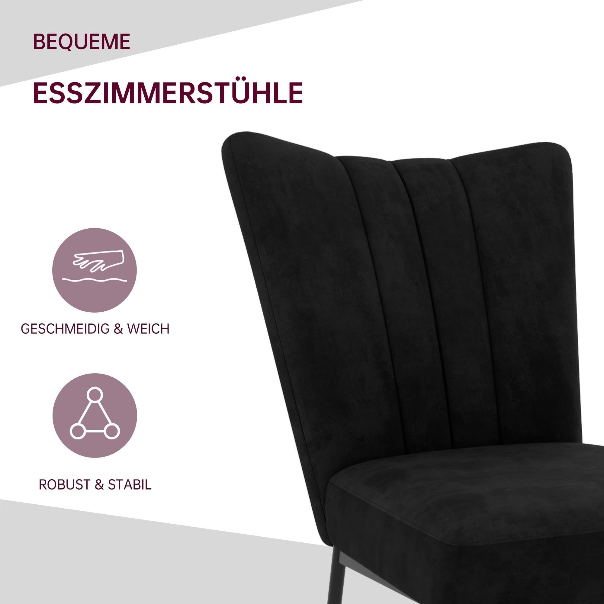 Jiexi Essgruppe Tisch-und Stuhlset, Ausziehbarer Esstisch (130–170 cm) mit 4-6 Stühlen – Bild 3 von 5