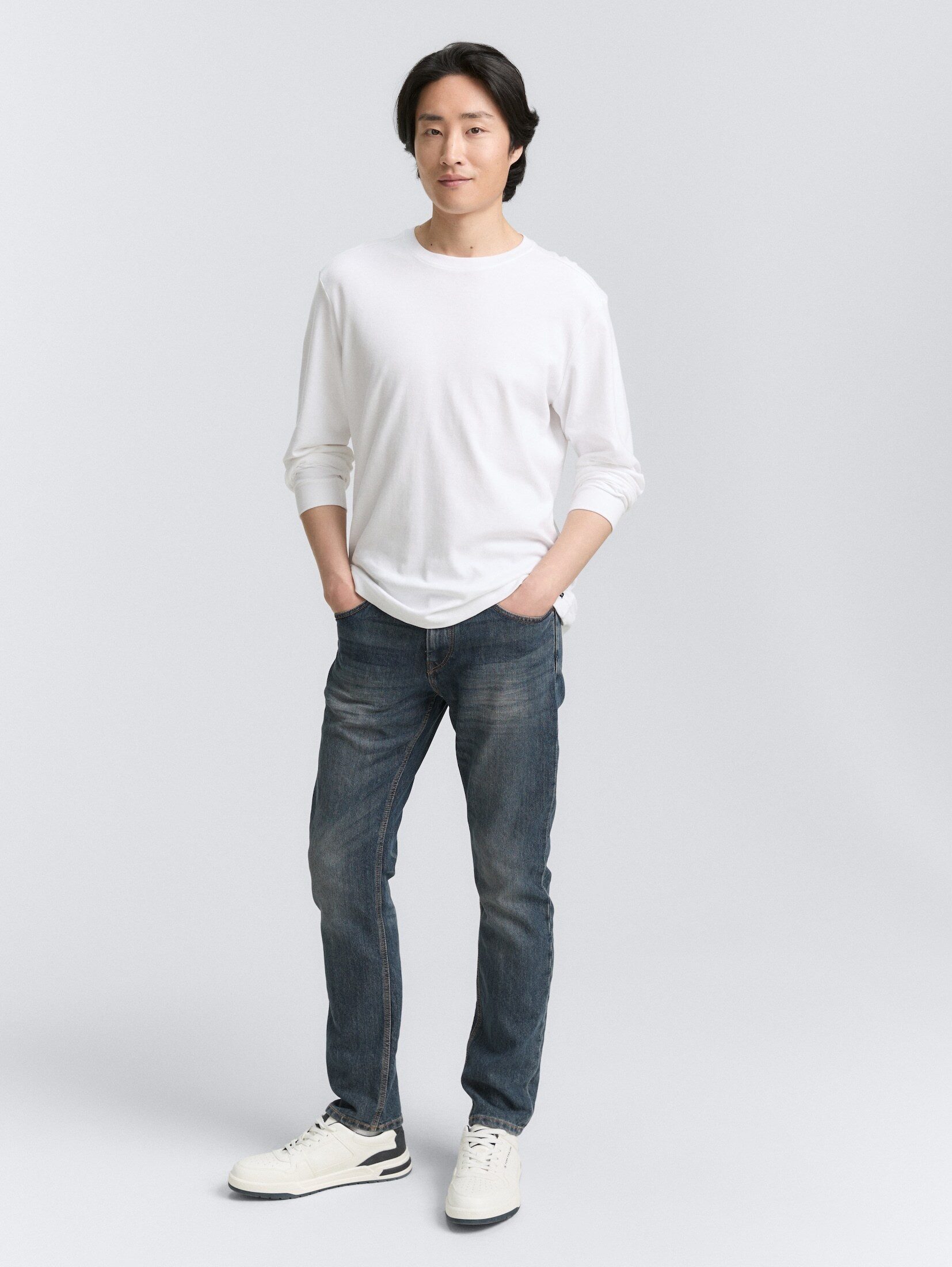 Tom Tailor Herren Jeans Marvin - Straight Fit - Blau - Mid Stone Wash Denim günstig online kaufen