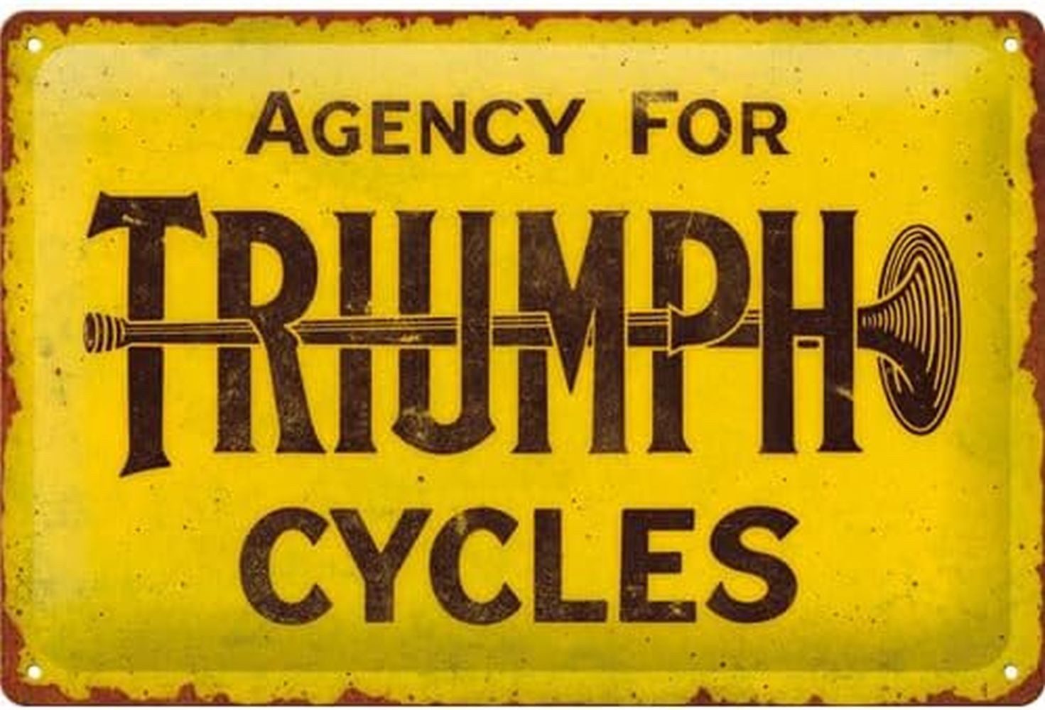 Metallschild Blechschild 20 x 30 cm - Triumph - Agency for Cycles