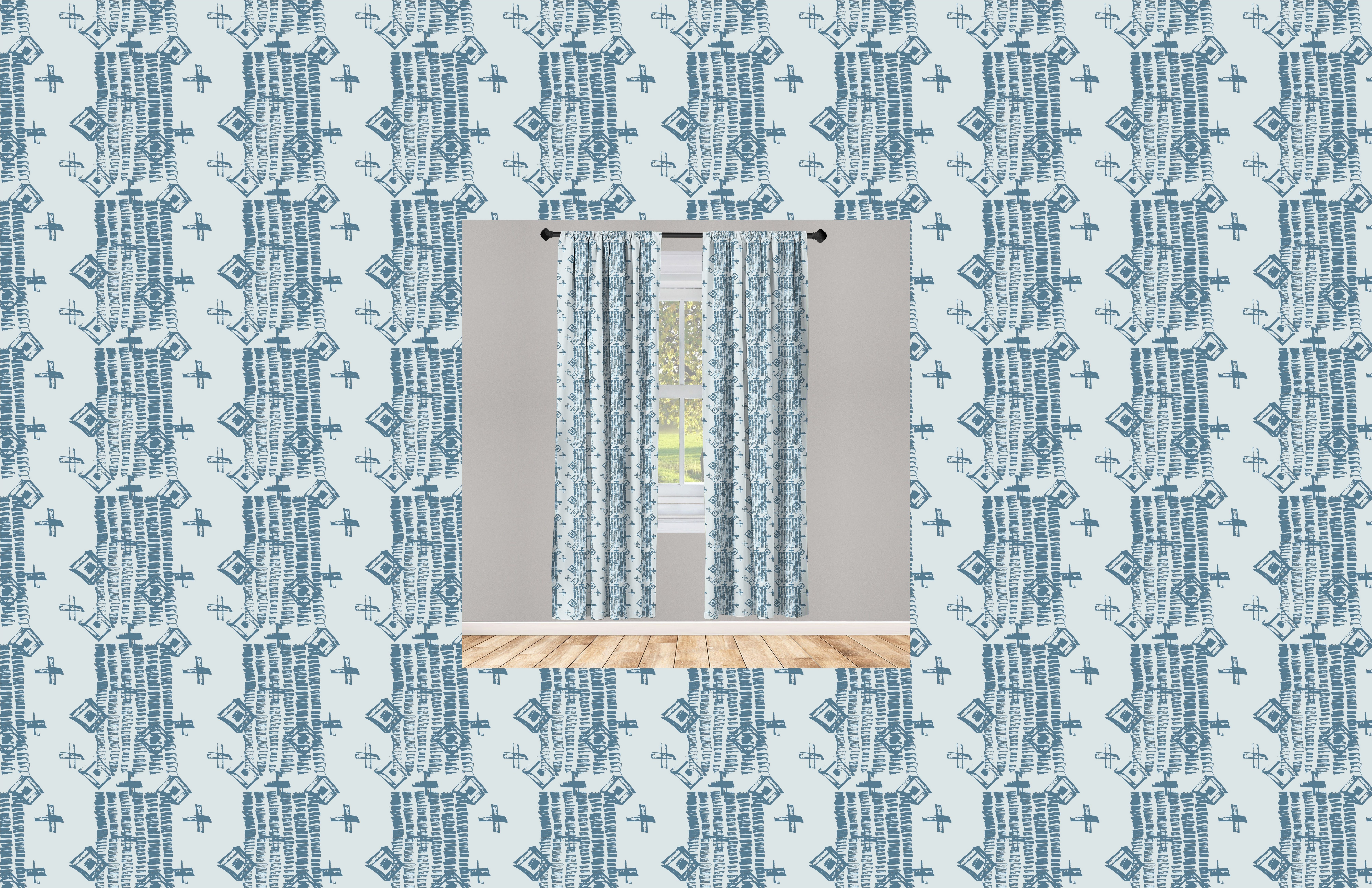 Gardine Vorhang für Wohnzimmer Schlafzimmer Dekor, Abakuhaus, Microfaser, Abstrakt Kalter Monochrome Shapes