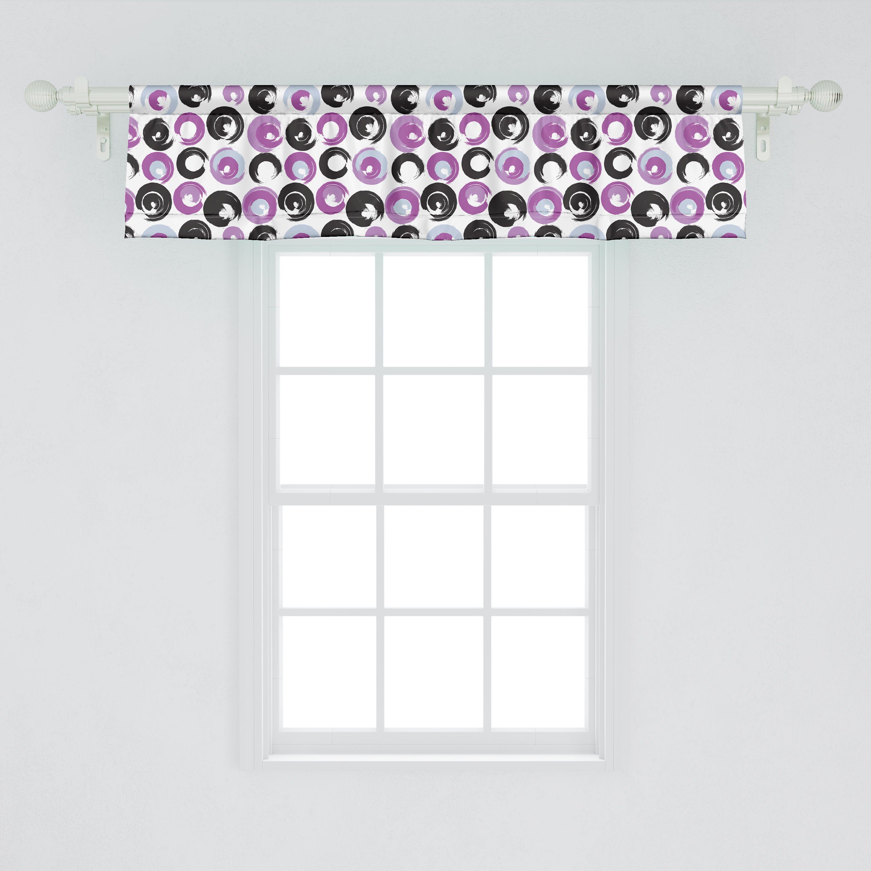 Scheibengardine Vorhang Volant für Küche Microfaser, Paintbrush mit Stangentasche, Dekor Strokes Abakuhaus, Farbe Schlafzimmer