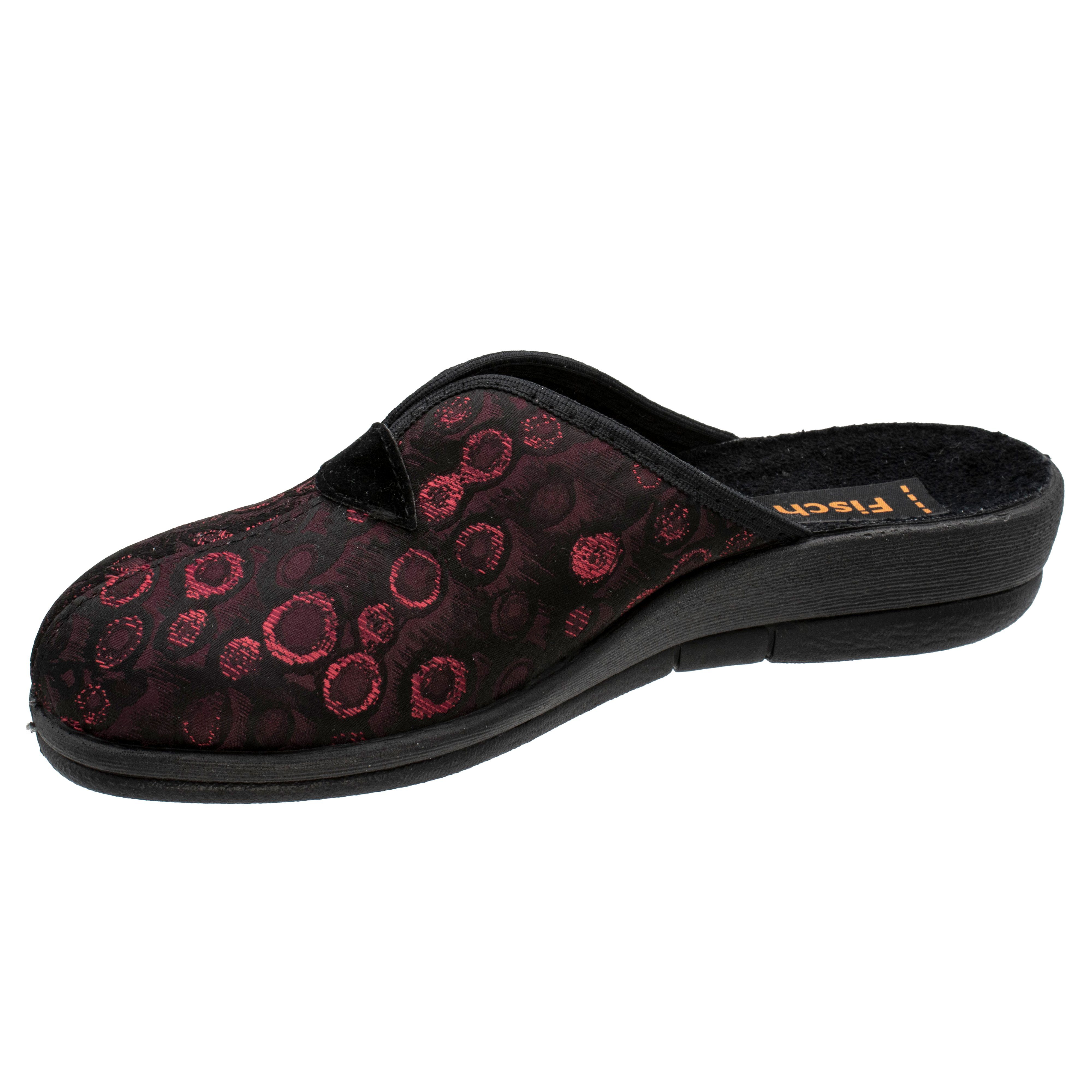 Fischer-Markenschuh Dora Pantoffel mit Frotteefutter, Weite H, V-Schnitt