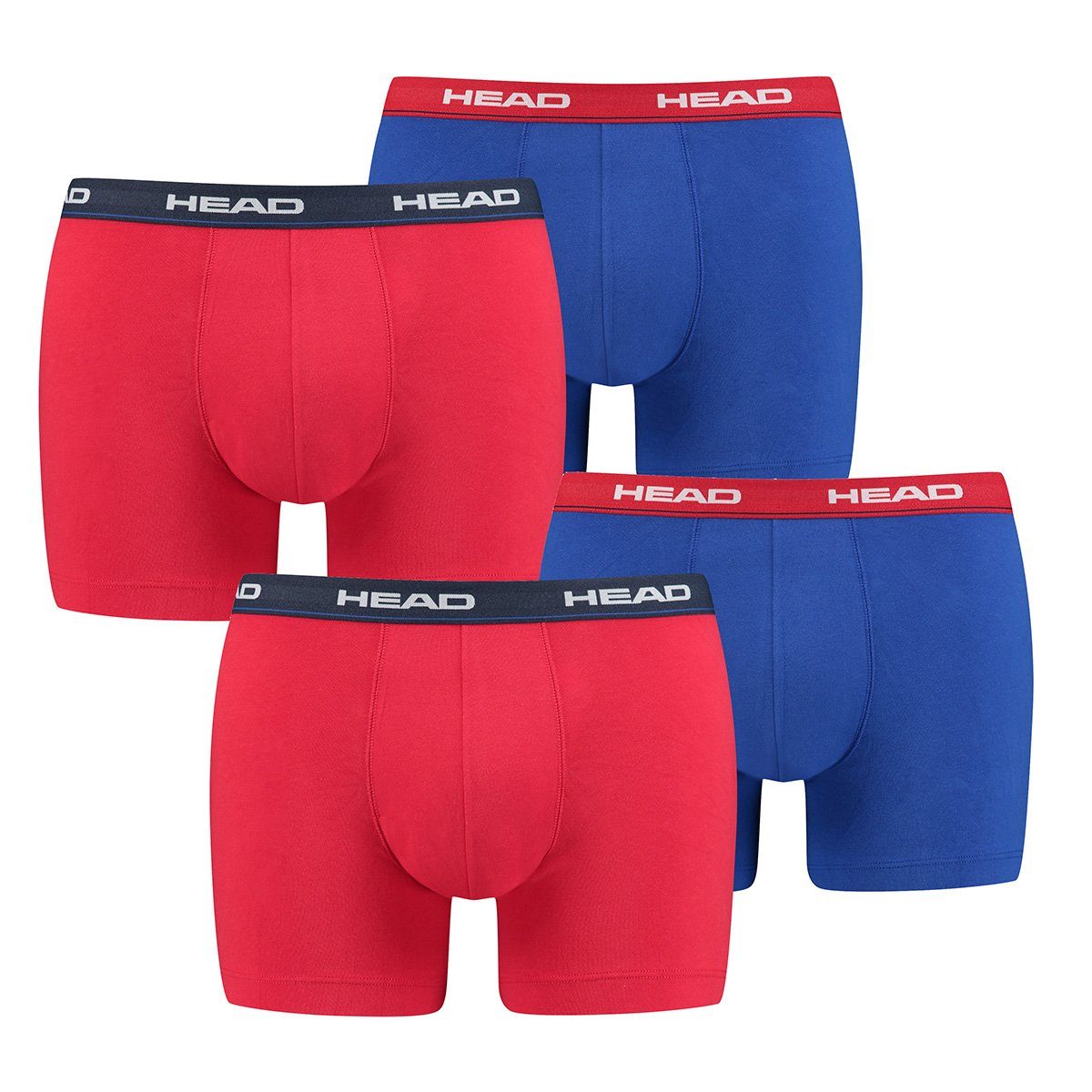 4er-Pack) Boxer Head 4-St., Boxershorts Basic 4P White/Blue/Red (Spar-Set,