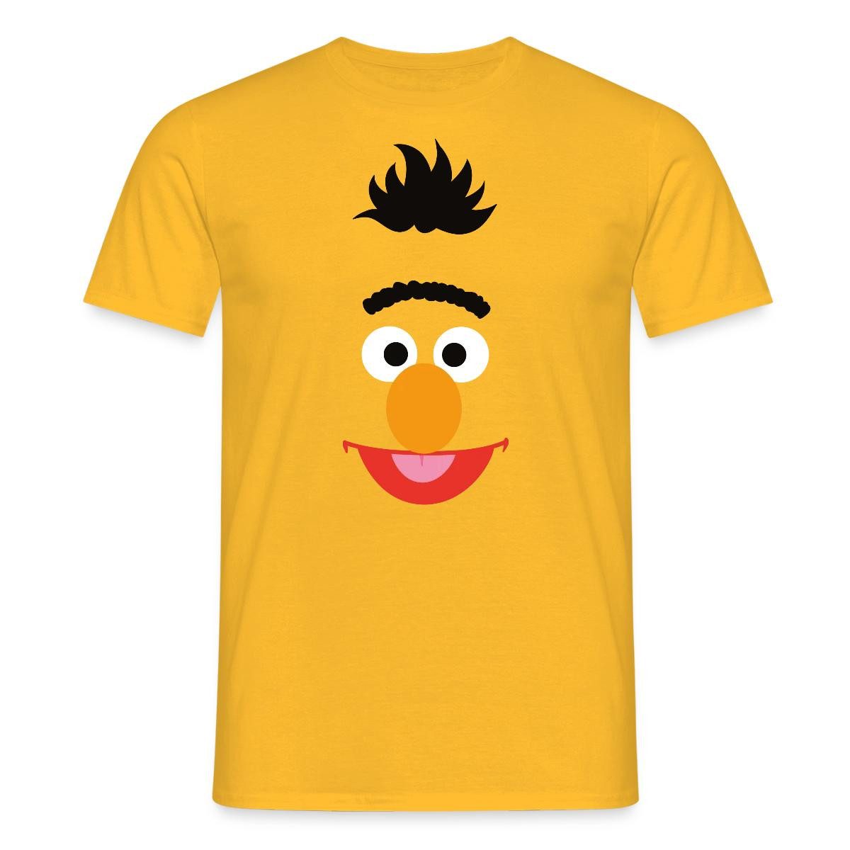 Spreadshirt T-Shirt Sesamstraße Bert Kostüm Gesicht Männer T-Shirt (1-tlg)