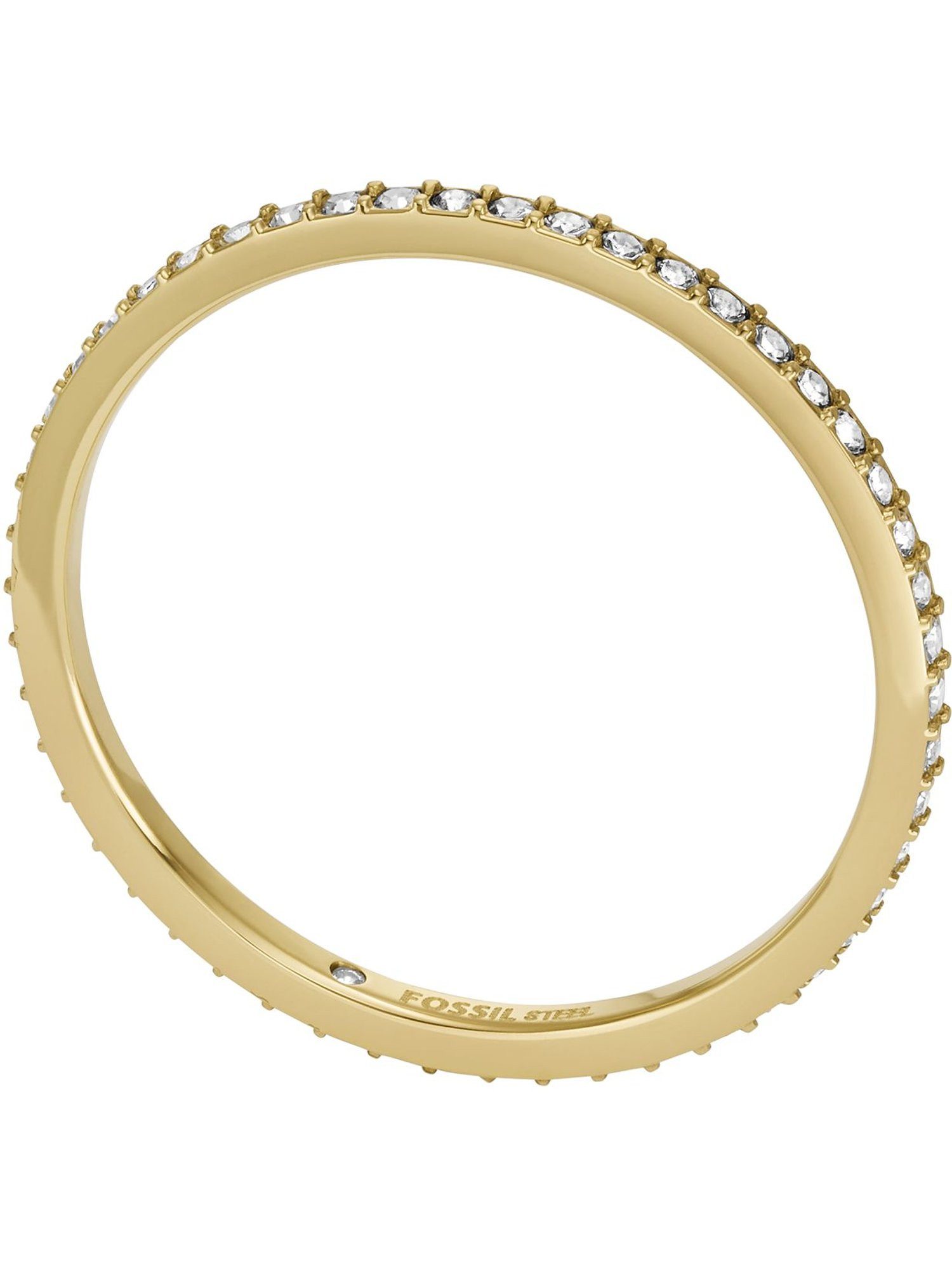 Fossil Fingerring Fossil Damen-Damenring Edelstahl Glasstein, Glasstein