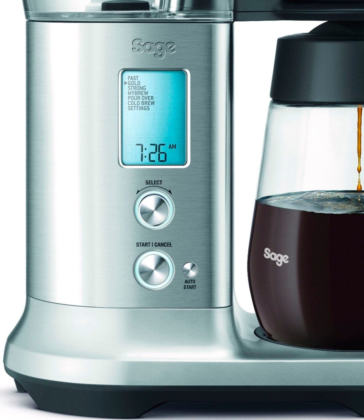 Sage Filterkaffeemaschine the Glass Korbfilter SDC400BSS, 1,8l Precision Brewer Kaffeekanne